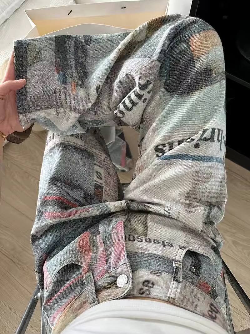 Japanese Brand × Vintage loose, newspaper-style jeans Size US 34 / EU 50 - 3 Thumbnail