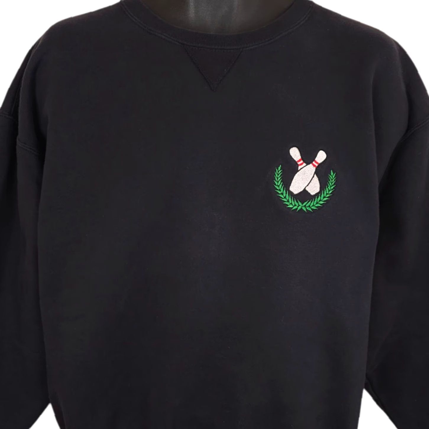 Vintage VINTAGE Gear For Sports Bowling Sweatshirt Mens Large Black 90s Embroidered Sweatshirt Mens 90s Embroidered Size US L / EU 52-54 / 3 - 2 Thumbnail