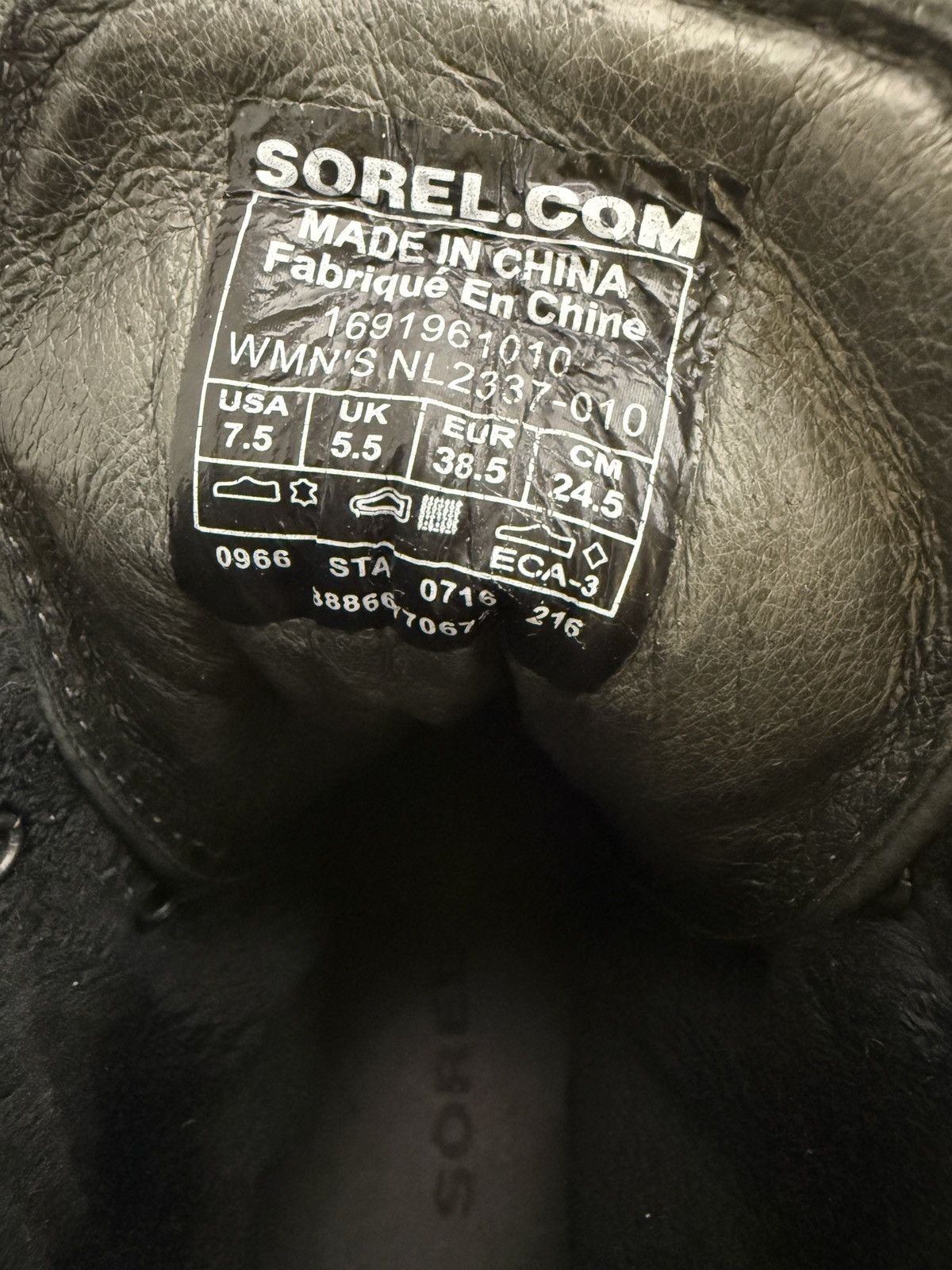 SOREL Sorel Women Black Leather Conquest Wedge Lace Ankle Booties Size US 7.5 / IT 37.5 - 11 Thumbnail