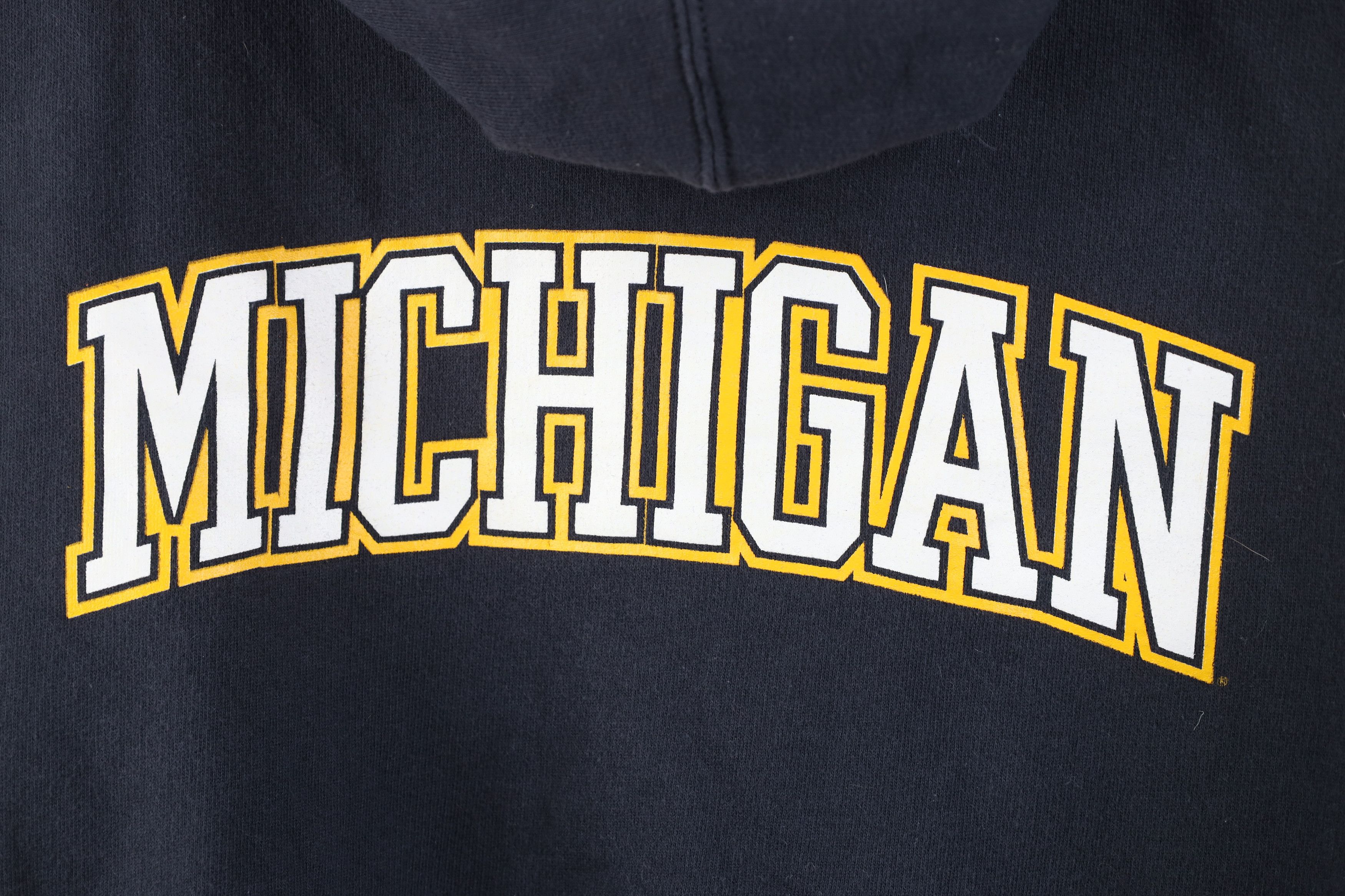 Vintage Vintage 90s Heavyweight University of Michigan Hoodie Size US XL / EU 56 / 4 - 11 Thumbnail