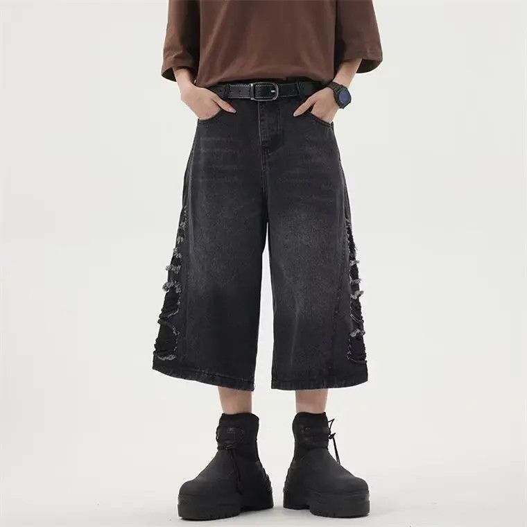 Japanese Brand Retro washed black denim shorts Size US 32 / EU 48 - 5 Thumbnail