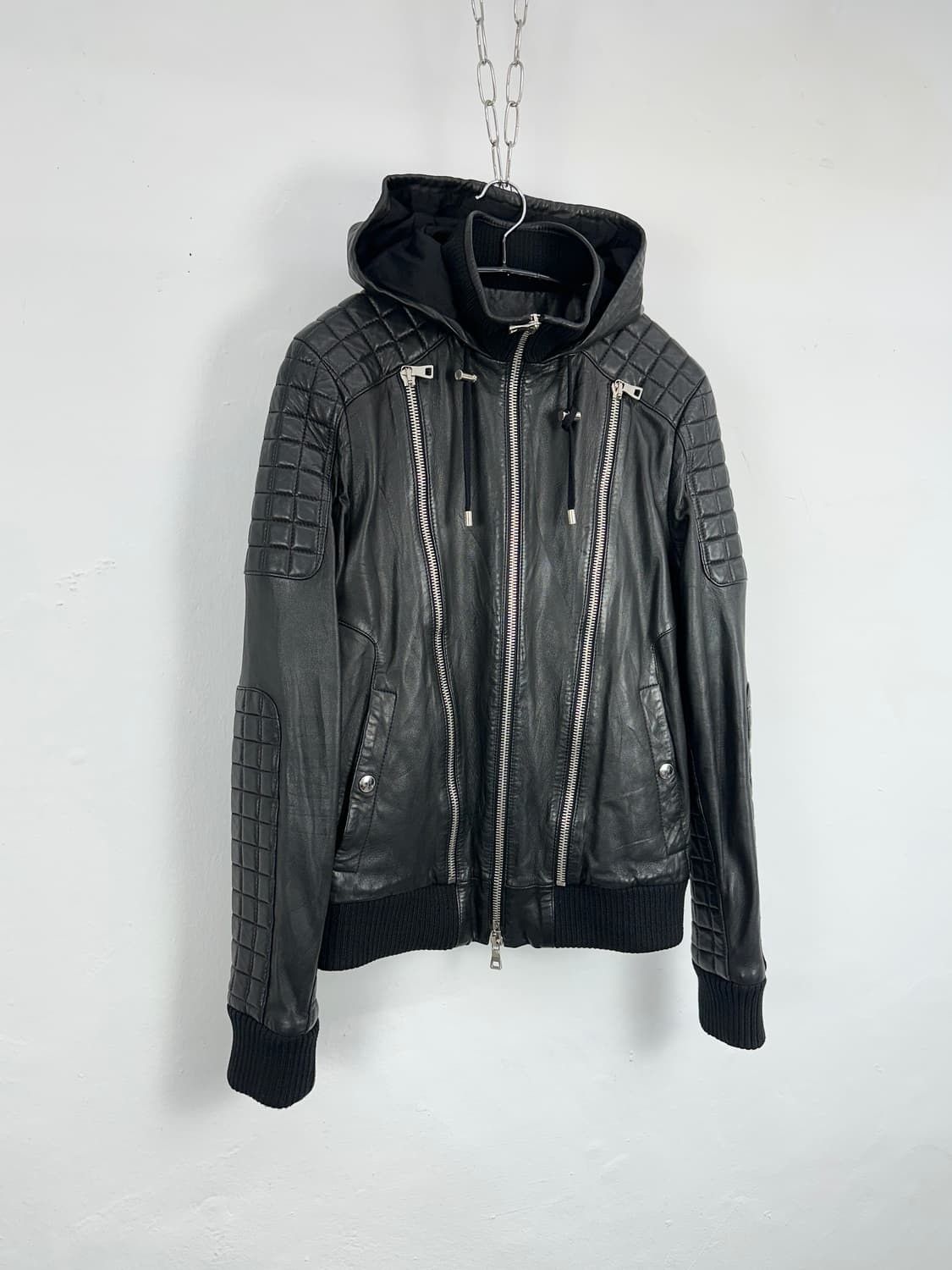 Balmain Balmain Studded Patchwork Leather Biker Jacket | Grailed