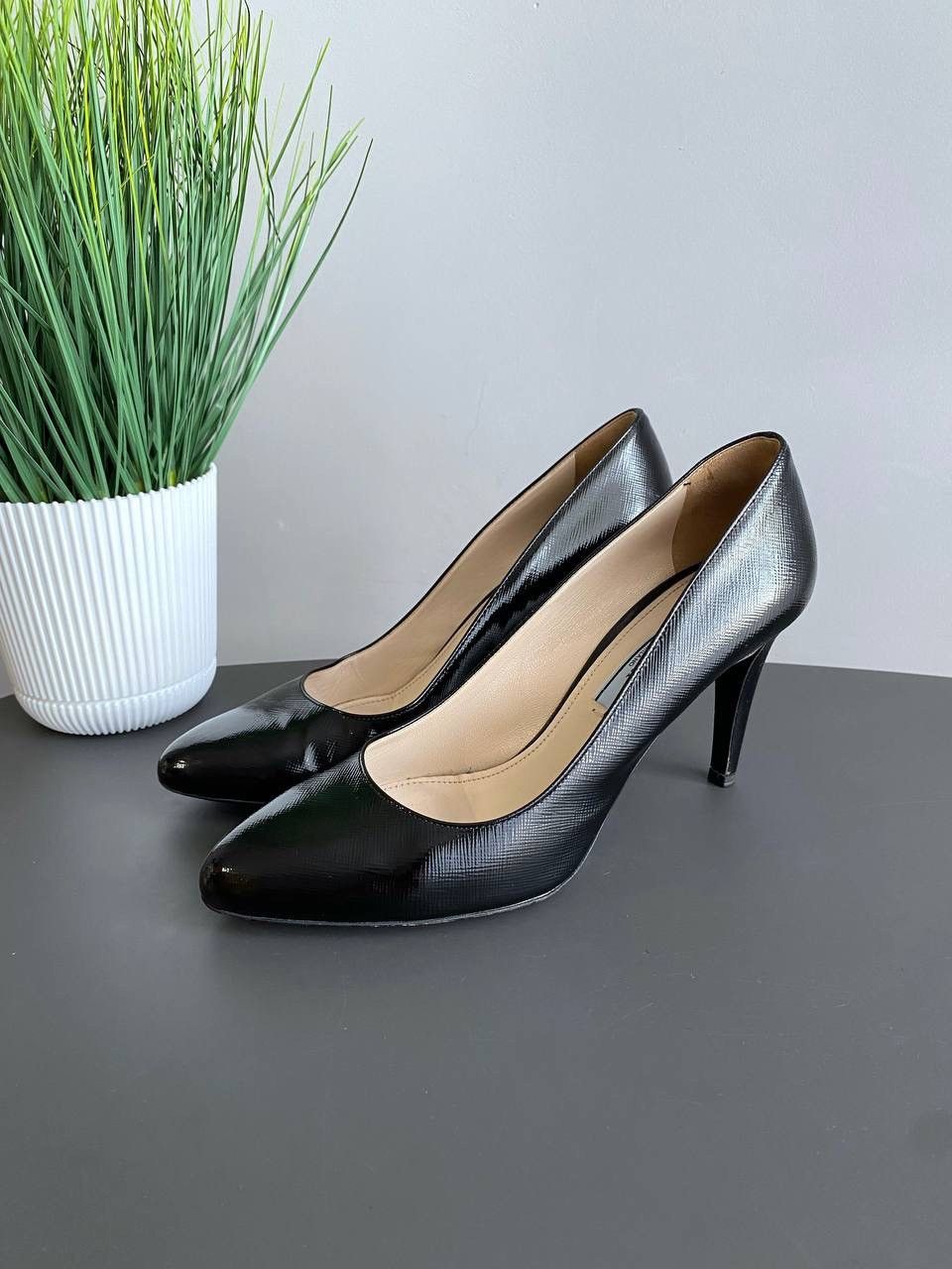 Prada Prada Milano Women’s Black Leather Patent Pumps Size EU 37,5 Size US 7.5 / IT 37.5 - 7 Thumbnail