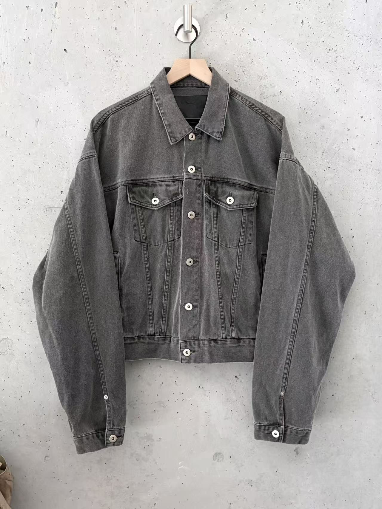 Vuja De Vuja De Kirk heavy work jacket in canvas nappa leather