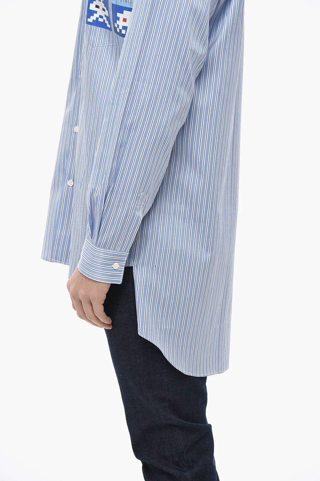 Comme des Garcons og1mm0426 Asymmetric Striped Shirt in Blue Size US L / EU 52-54 / 3 - 5 Thumbnail