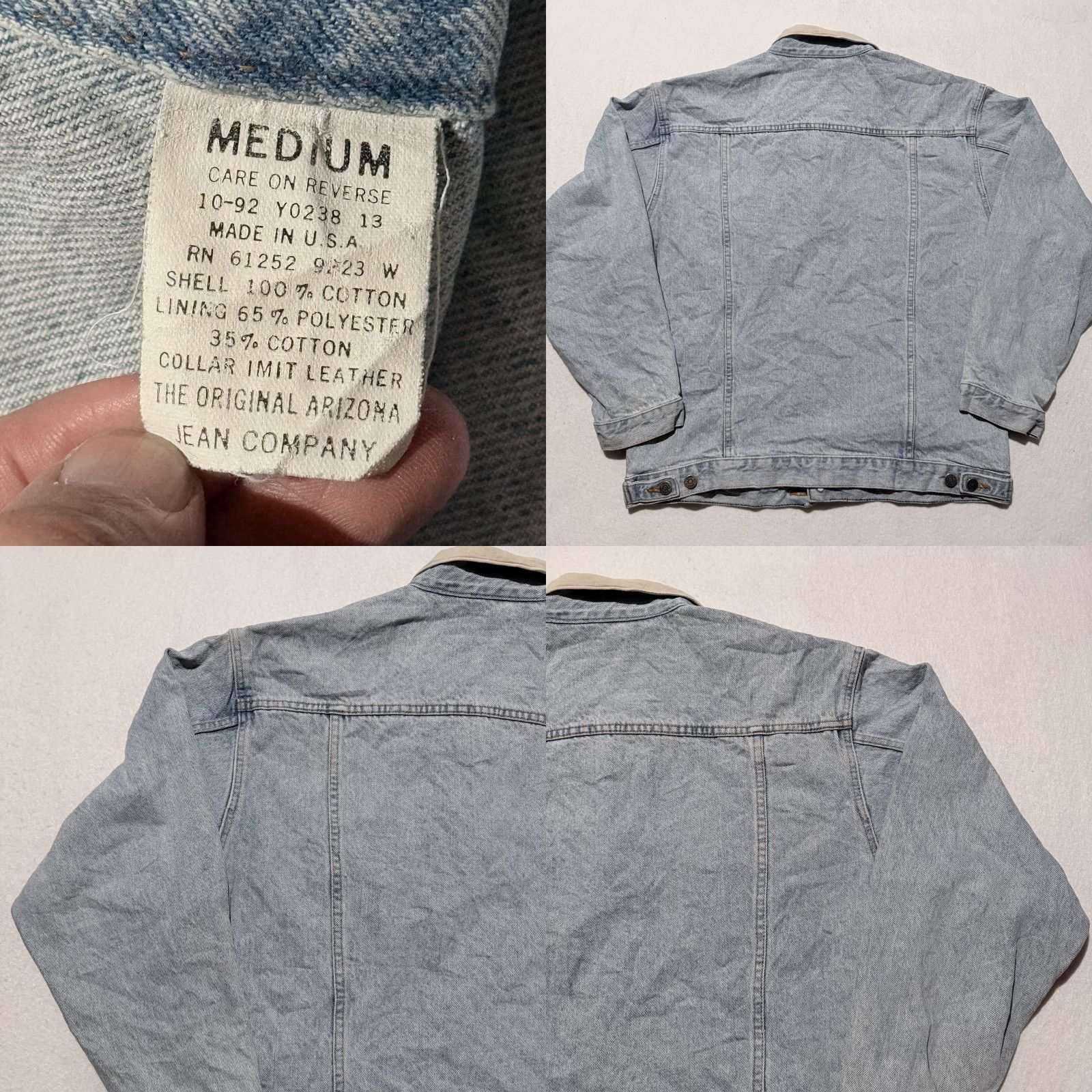 Vintage VINTAGE Arizona Jeans Co Trucker Jacket Blue Light Wash Denim USA Made - Medium Size US 31 - 8 Thumbnail