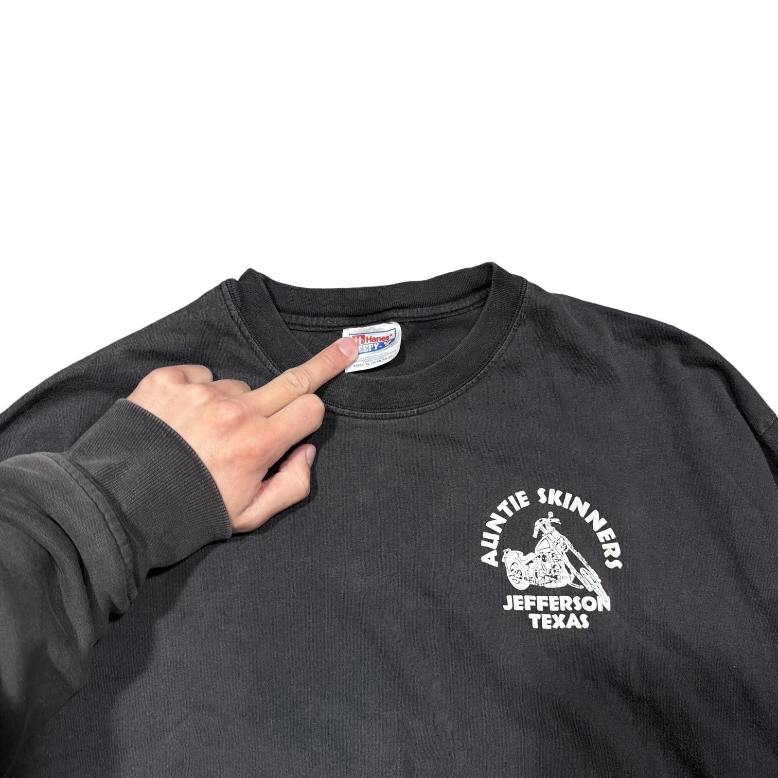 Designer Texas Auntie Skinners Dive Bar Vintage Long Sleeve Biker Tee Size US XL / EU 56 / 4 - 4 Thumbnail