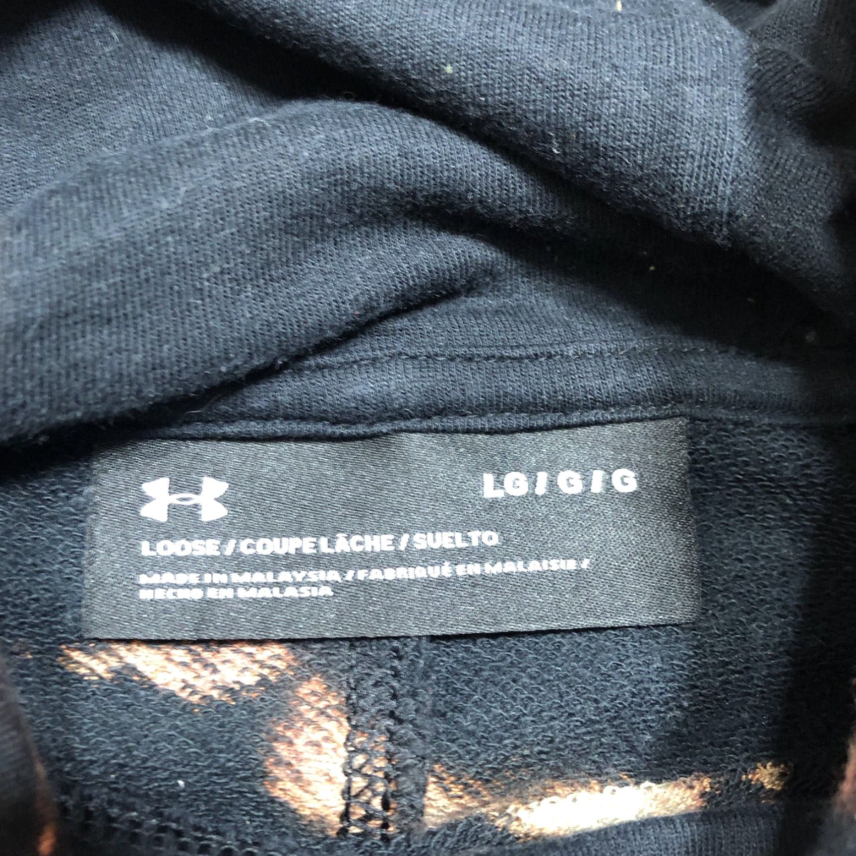 Under Armour Under Armour Hoodie Sweatshirt Womens L Loose Black Acid Wash Tie Dye Open Back Size L / US 10 / IT 46 - 5 Thumbnail