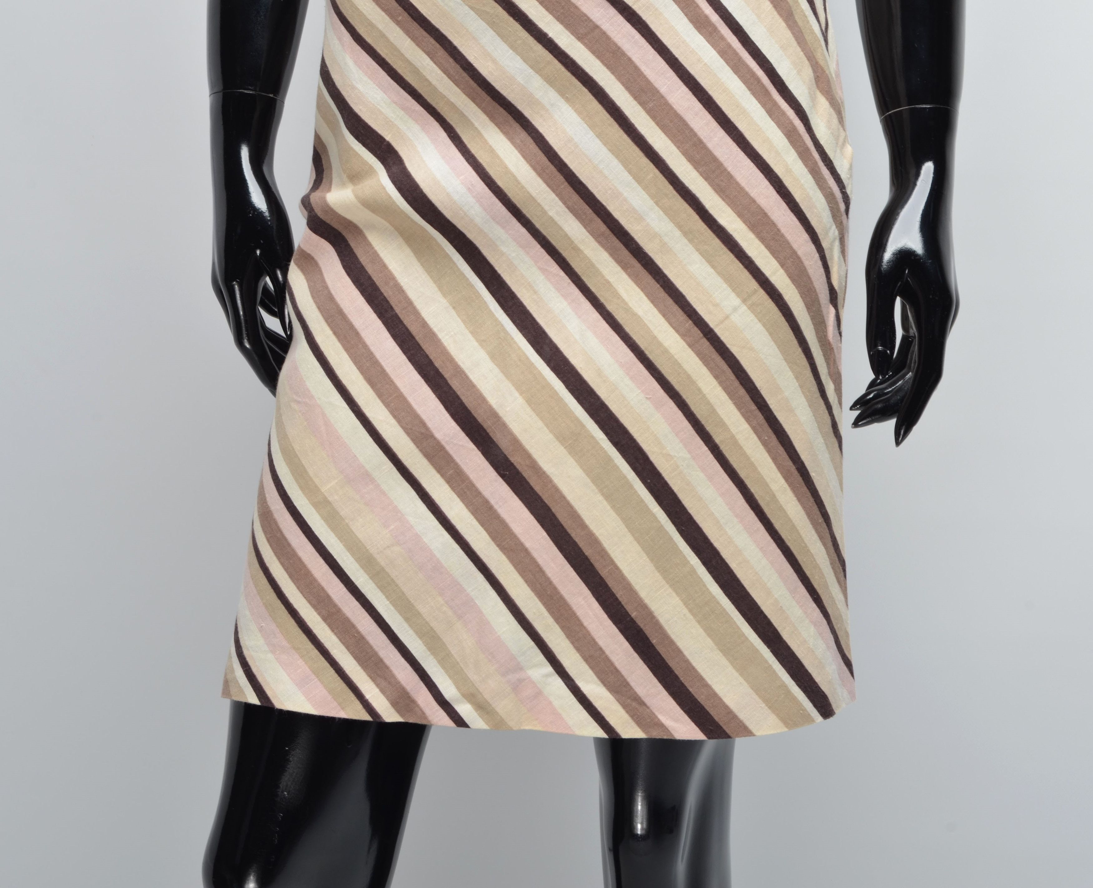 Max Mara × Vintage Vintage Max Mara Linen Blend A-Line Midi Skirt Size 25" / US 0 / IT 36 - 3 Thumbnail