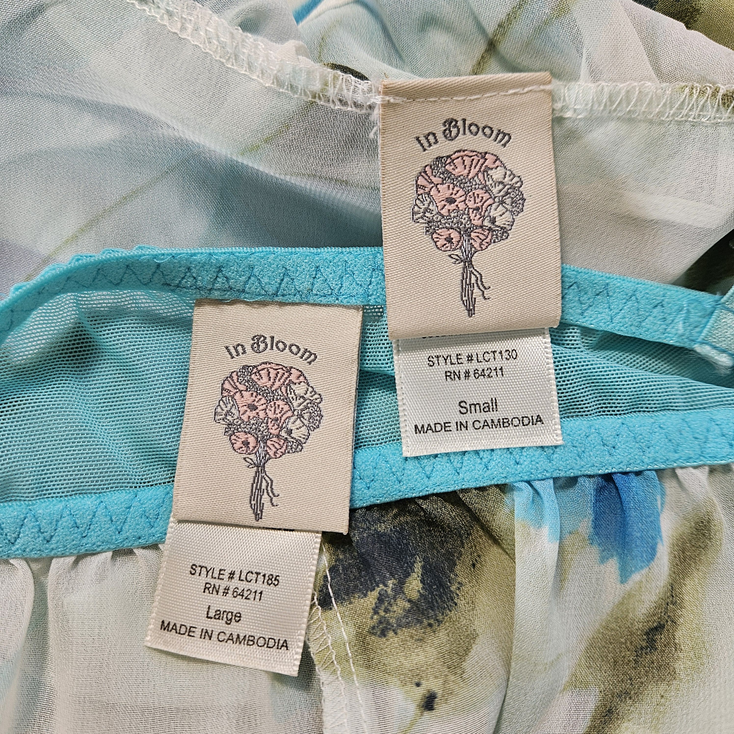 Other In Bloom Size L 2 Pc. Teddy & Robe Floral Chiffon Cream Bl Size ONE SIZE - 12 Thumbnail