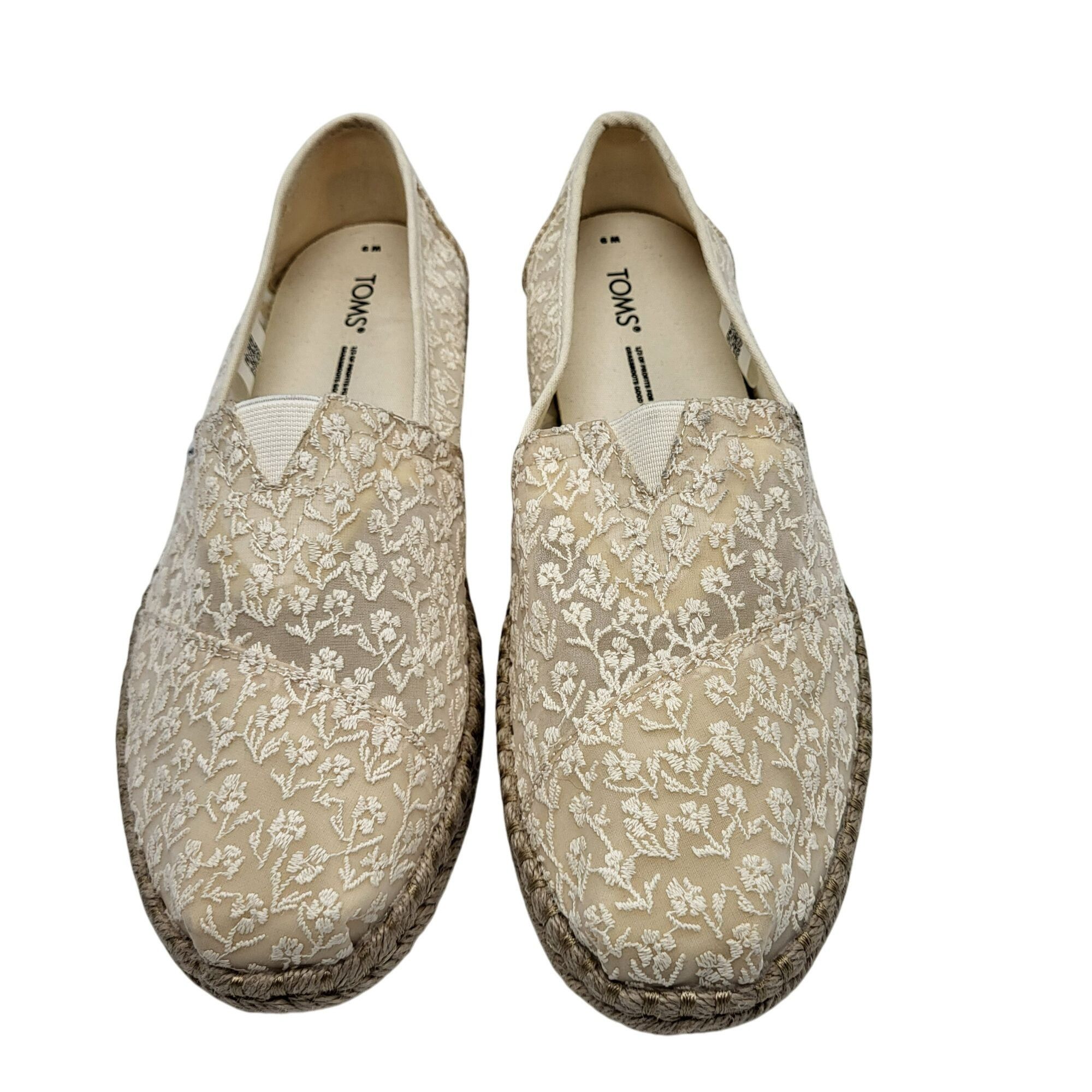 Toms Toms Alpargata Rope Posey Lace Espadrille Flats Cream Slip-O Size US 9 / IT 39 - 6 Thumbnail