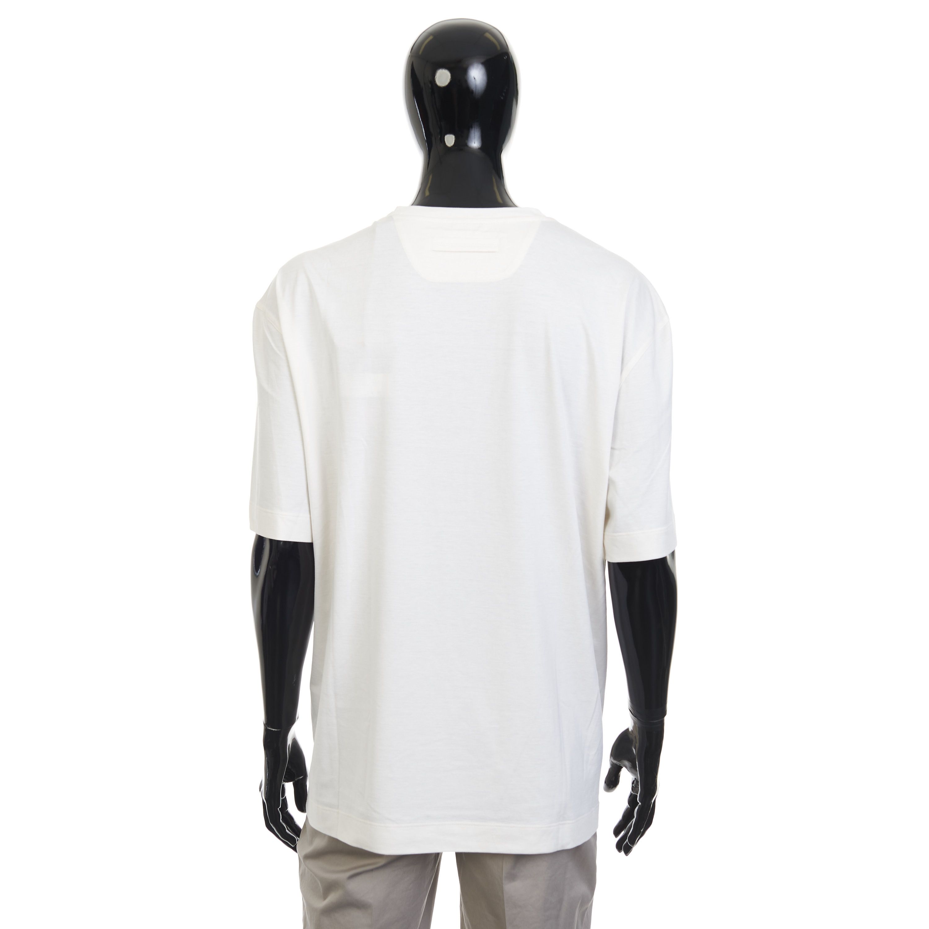 Ermenegildo Zegna White Silk & Cotton Crewneck Tshirt 3XL Size US XXL / EU 58 / 5 - 5 Thumbnail