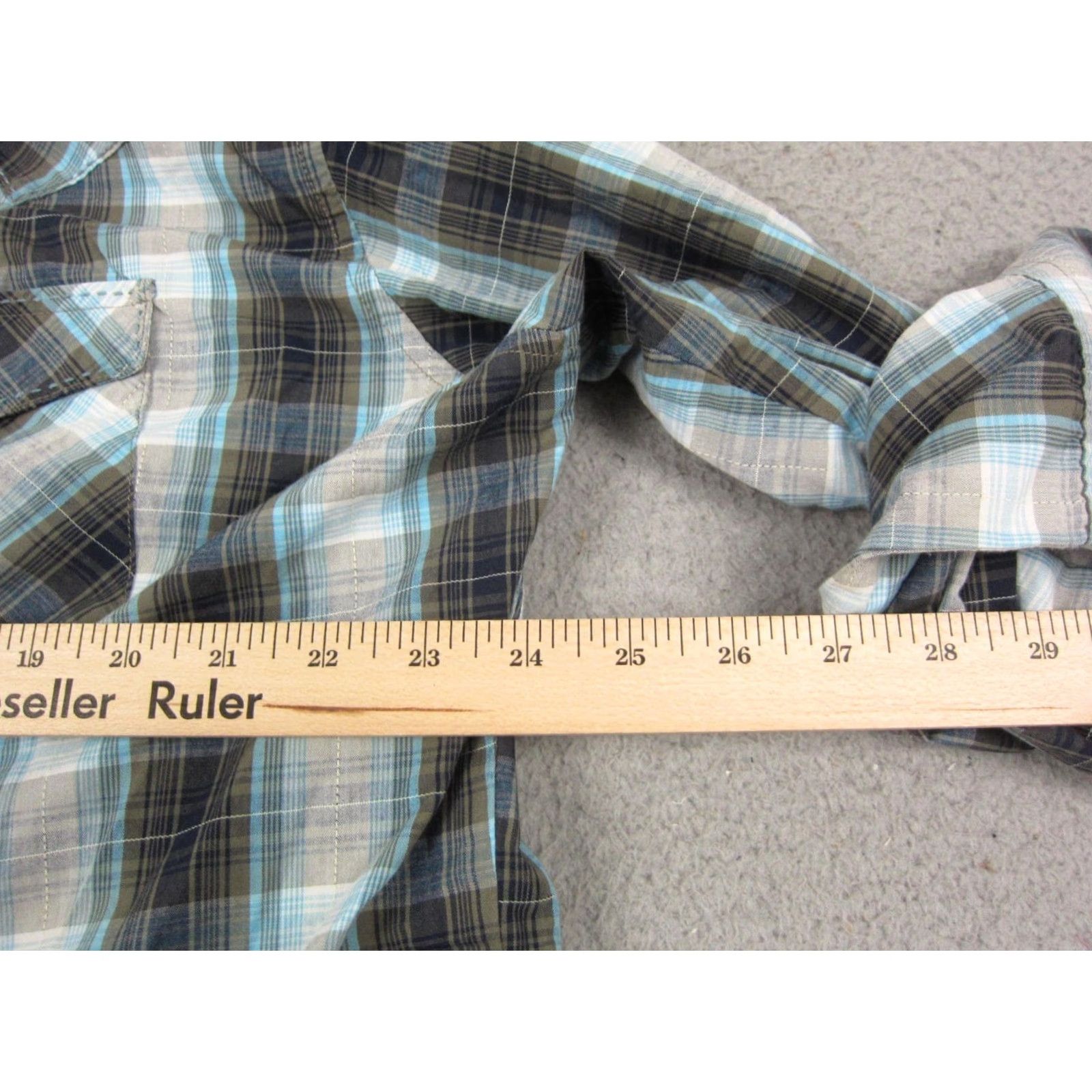 Wrangler Wrangler Shirt 2XL Blue Brown Plaid Western Cowboy Snap Mens Casual Button-Up Long Sleeve X2XL Western 90s? Size US XXL / EU 58 / 5 - 5 Thumbnail