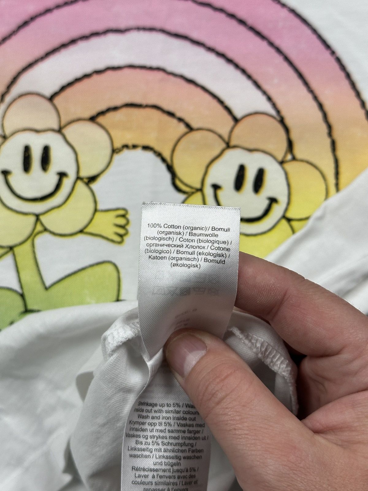 Ganni Ganni Relaxed Rainbow Smiley Graphic Tee White Copenhagen Size S / US 4 / IT 40 - 11 Thumbnail