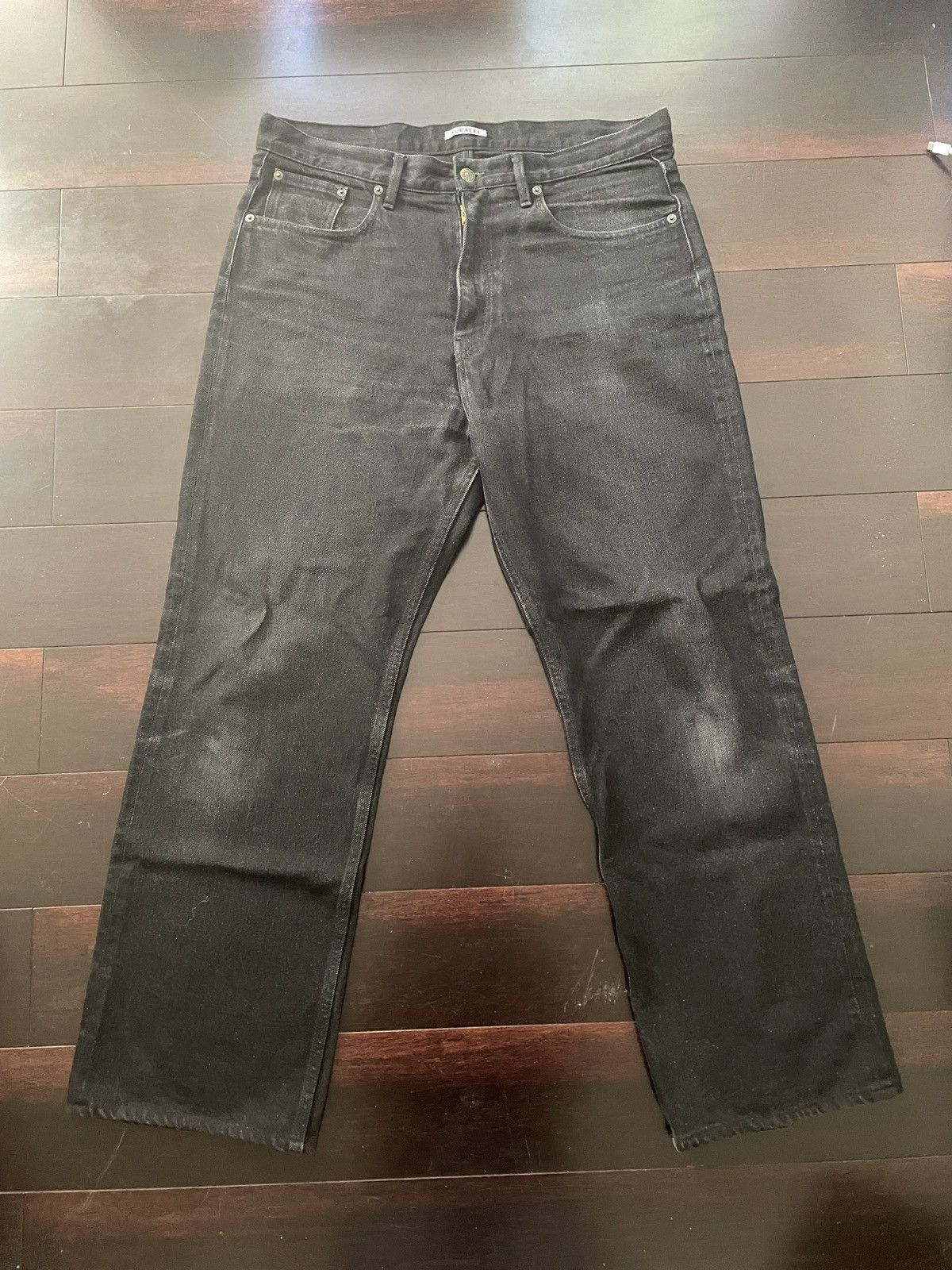 image of Auralee Hard Twist Wide Jeans in Black, Men's (Size 34)