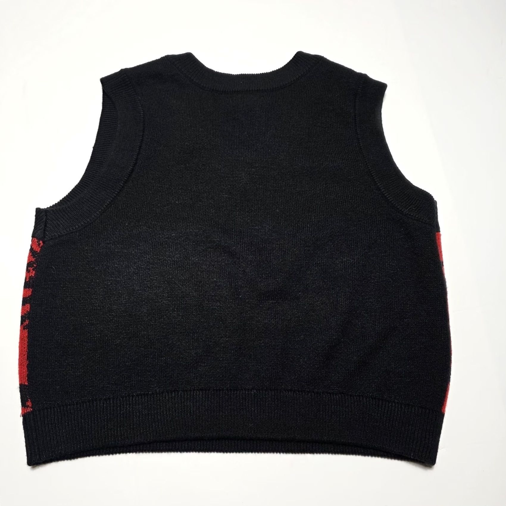 Vintage Social Collision Crop Sweater Vest Red Black Skull Hearts Goth Hot Topic Y2k Women M Vest Size M / US 6-8 / IT 42-44 - 5 Thumbnail