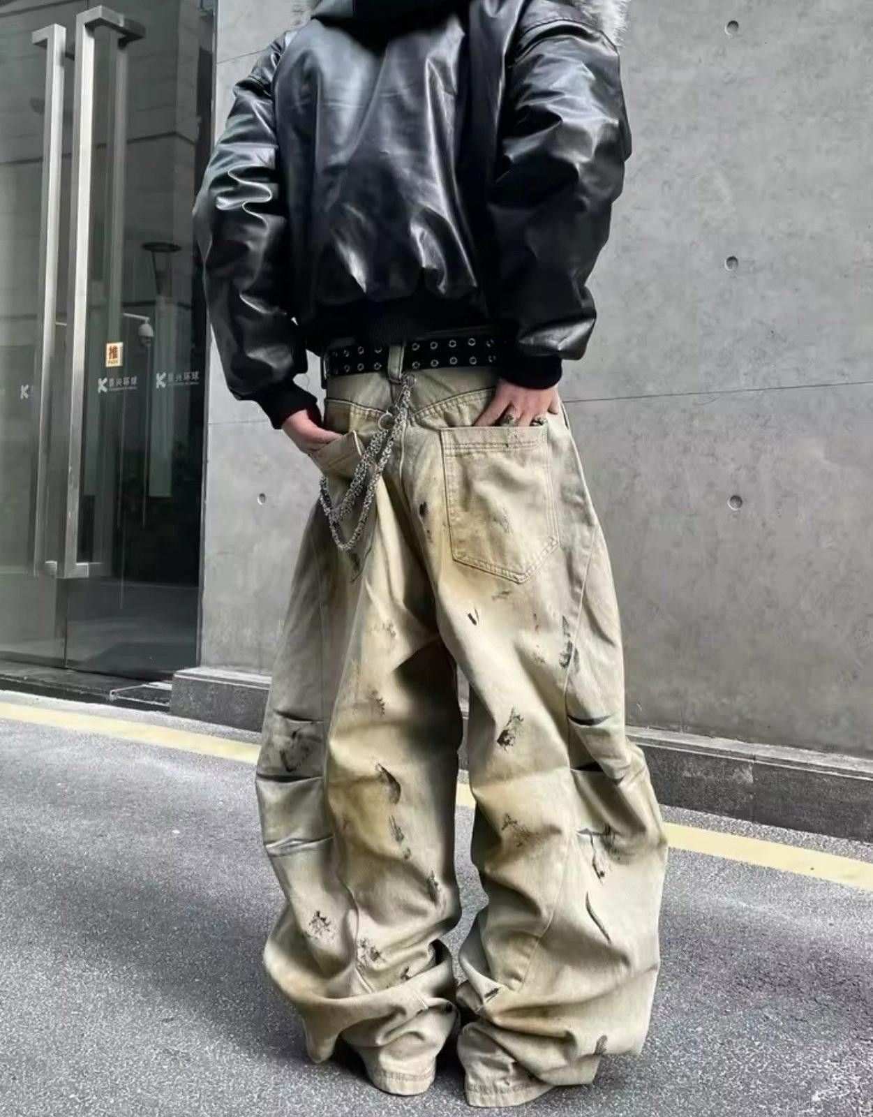 Vintage Distressed Wide Leg Cargo Pants Size US 32 / EU 48 - 3 Thumbnail