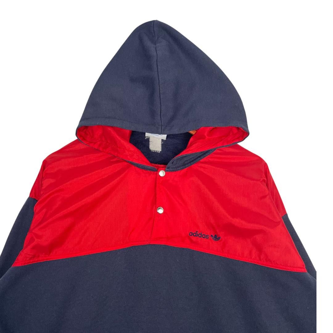 Adidas Rare Adidas Colour Block-Two Type Fabric-Snap Button Hoodie Size US L / EU 52-54 / 3 - 4 Thumbnail