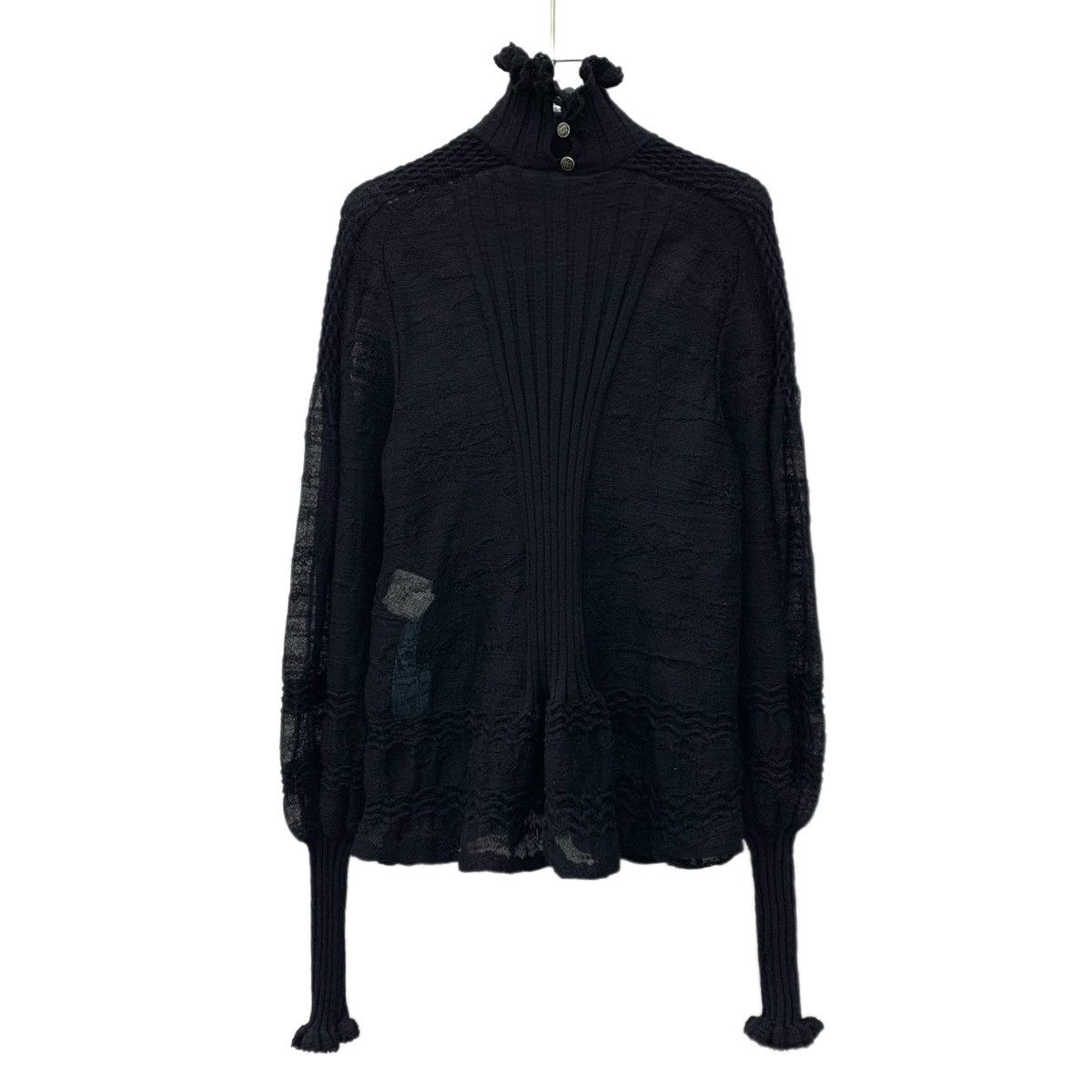 Chanel Chanel Black Flared Sleeve Half Turtleneck Wool Knit Sweater Size XS / US 0-2 / IT 36-38 - 2 Thumbnail