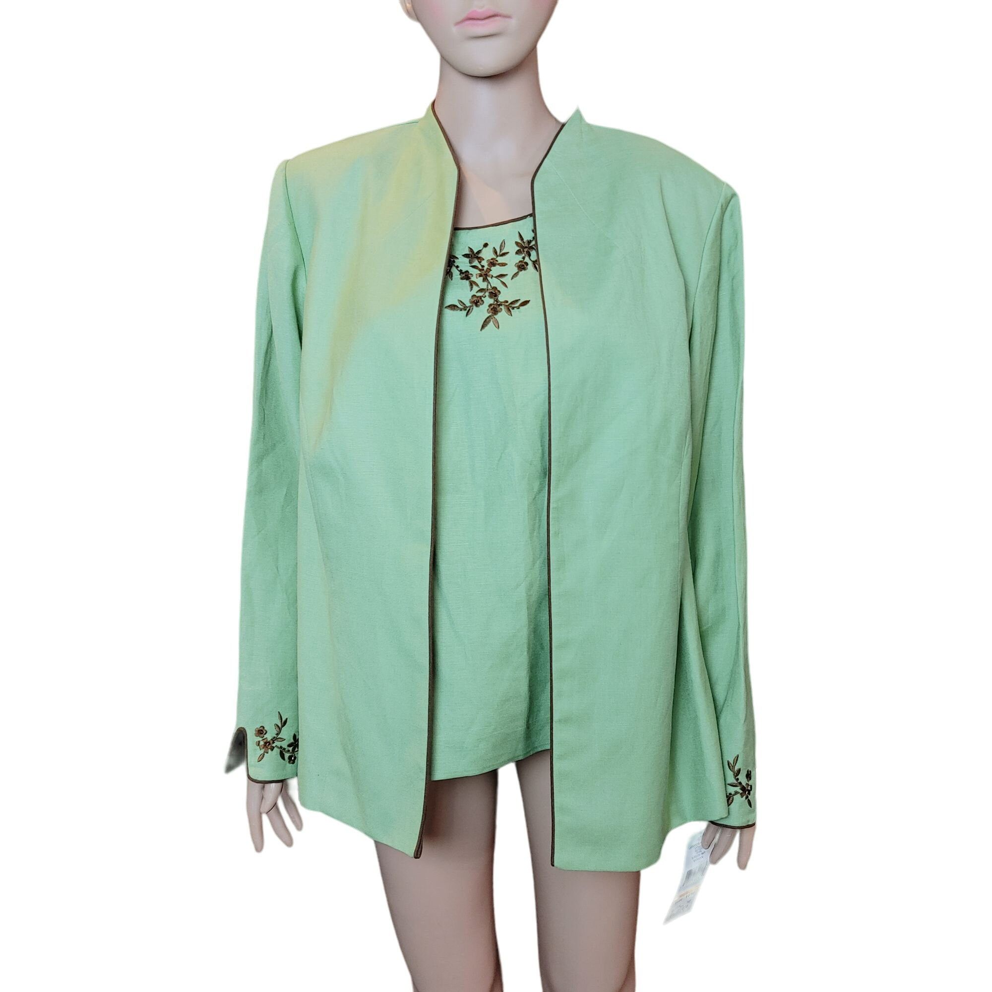 Other Jessica Howard Women's 2 Piece Embroidered Blazer + Blouse S Size XXL / US 16-18 / IT 52-54 - 1 Thumbnail