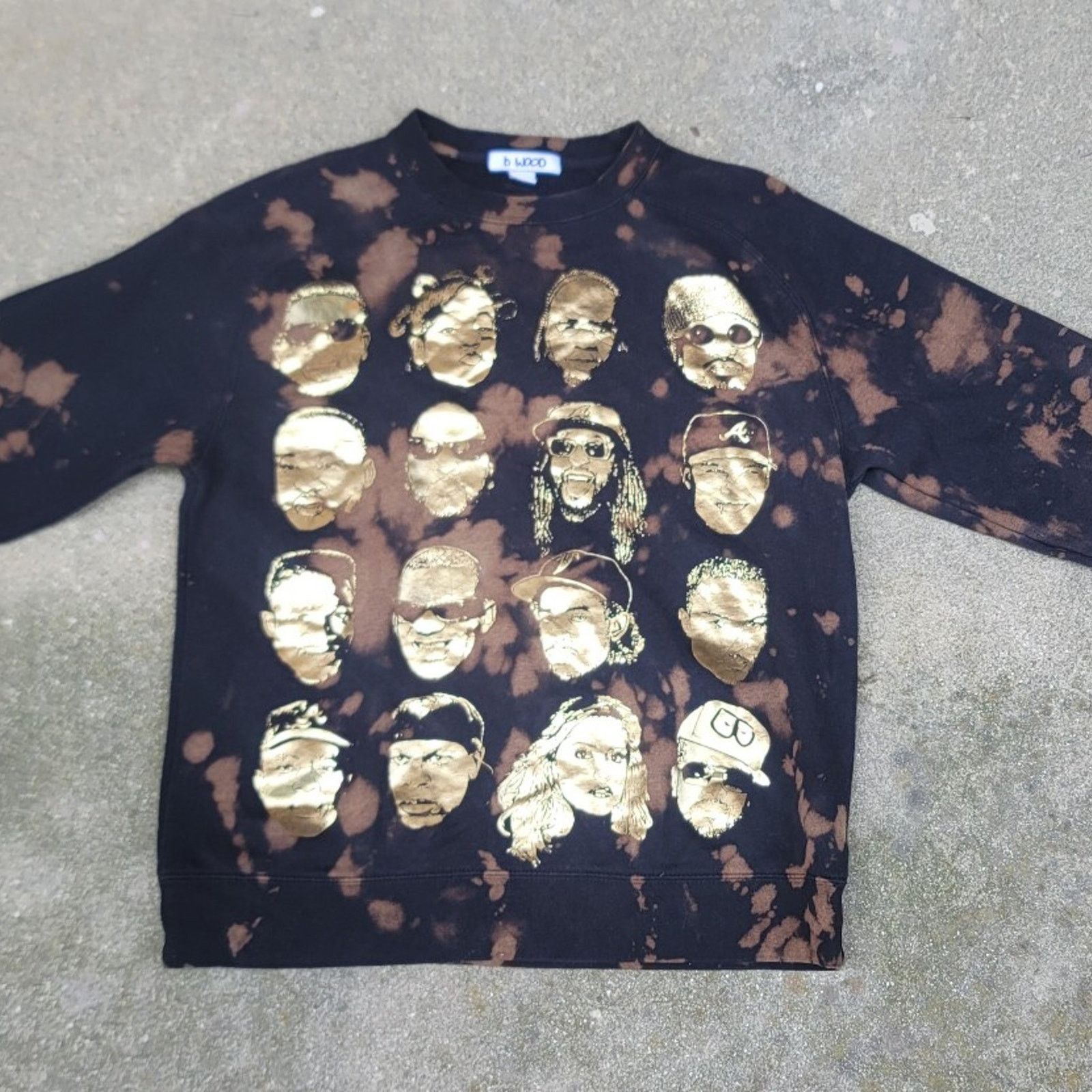 BWOOD B Wood Custom Bleach-dyed Atlanta Hip Hop Artist Sweatshirt Size US S / EU 44-46 / 1 - 2 Thumbnail