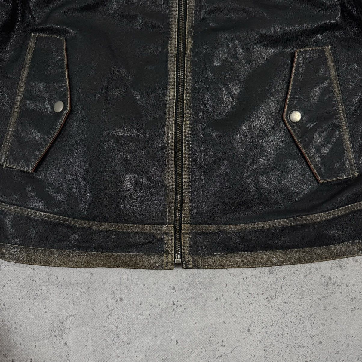 Lambretta × Leather × Vintage Lambretta Big Logo Avant Garde Distressed Leather Jacket Size US L / EU 52-54 / 3 - 7 Thumbnail