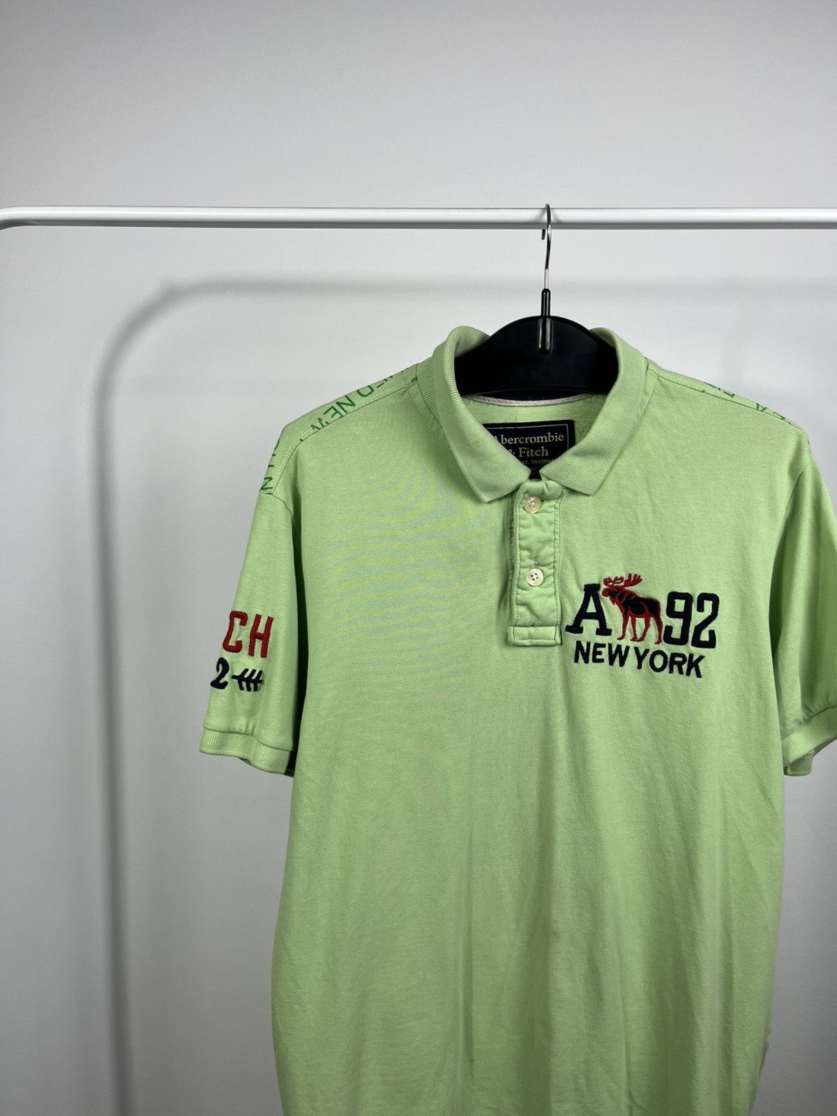 Abercrombie & Fitch Abercrombie & Fitch Green Polo Shirt Logo Print Size M Size US M / EU 48-50 / 2 - 2 Thumbnail