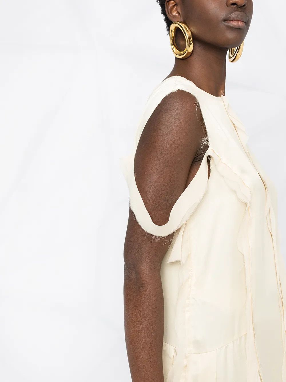 Maison Margiela o1y0625 Midi Dress in Beige Size M / US 6-8 / IT 42-44 - 2 Thumbnail