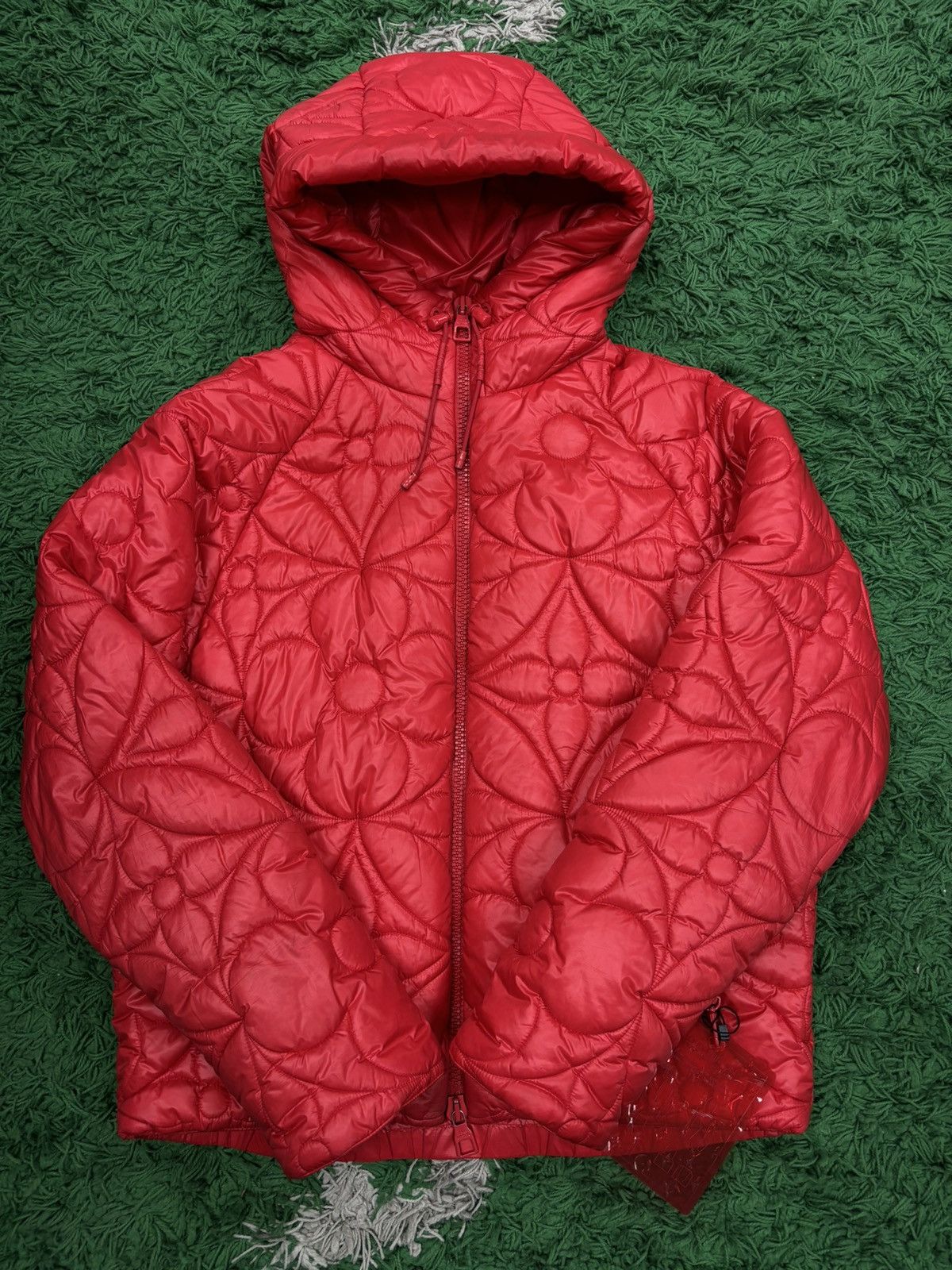 image of Louis Vuitton Red Monogram Puffer Jacker Red 46, Men's (Size Small)