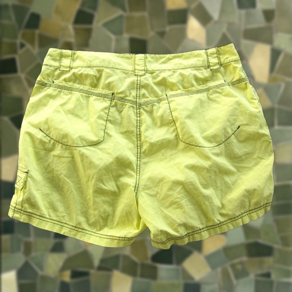 Vintage Title Nine Cotton Stretch Brash Yellow Hike Travel Pocket Cargo Short Women L Size 36" / US 14 / IT 50 - 1 Thumbnail