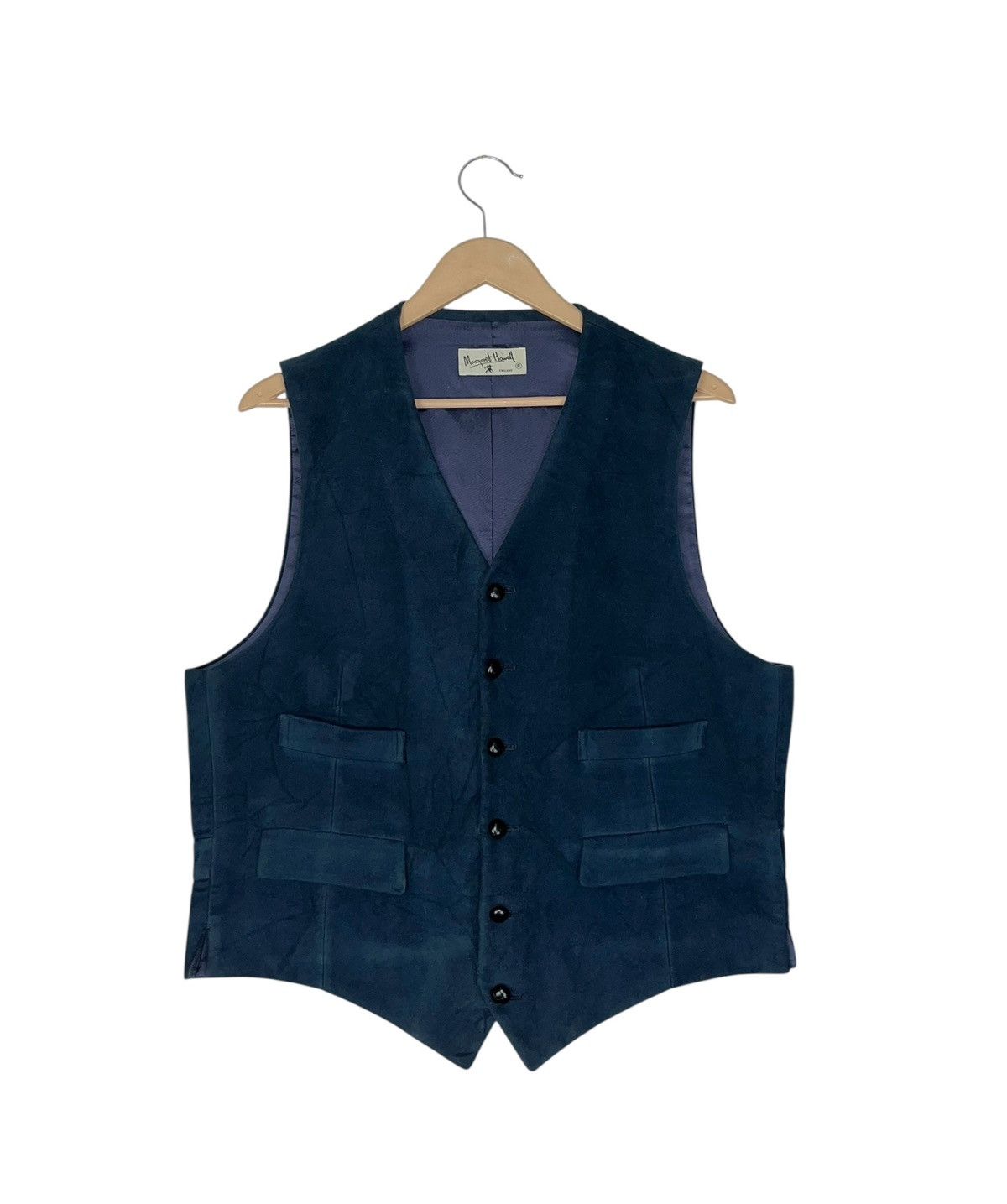Japanese Brand × Margaret Howell Margarett Howell England Navy Blue Button Vest Size US L / EU 52-54 / 3 - 1 Thumbnail