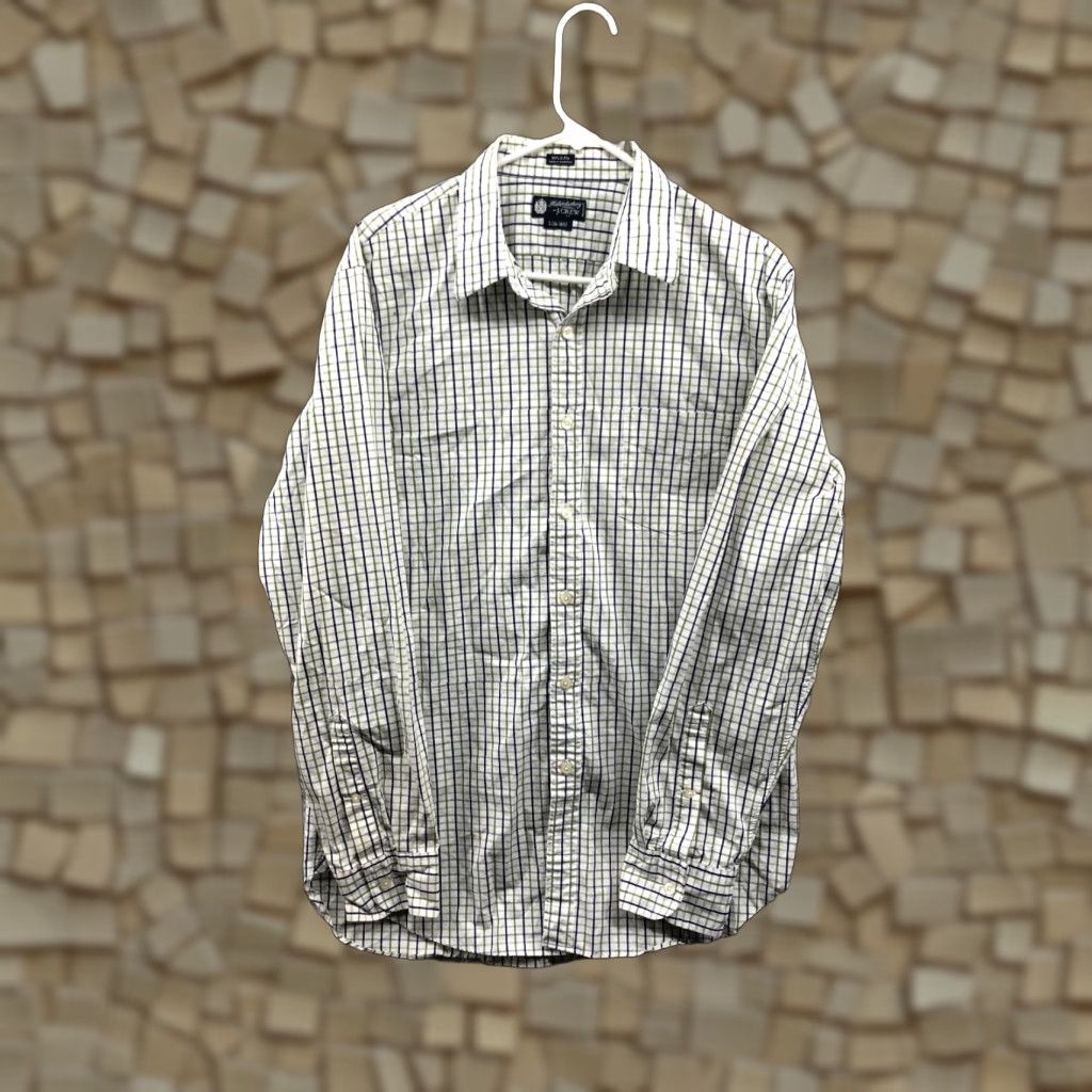 J.Crew J.Crew Shirt L Mens White Striped Long Sleeve Spread Collar Shirt Size US L / EU 52-54 / 3 - 1 Thumbnail