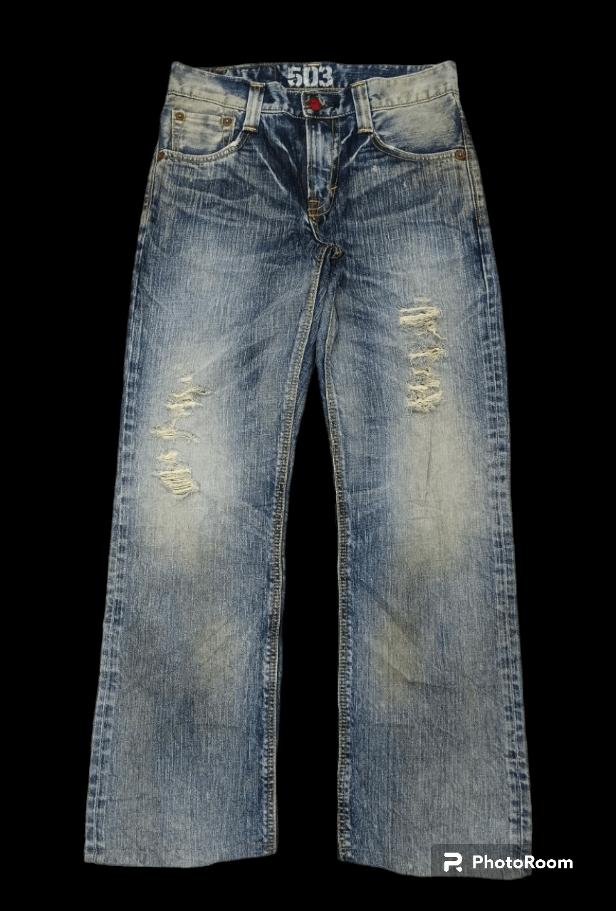 Edwin SICK RIPED WASHED BLUE EDWIN DENIM PANTS Size US 30 / EU 46 - 1 Thumbnail