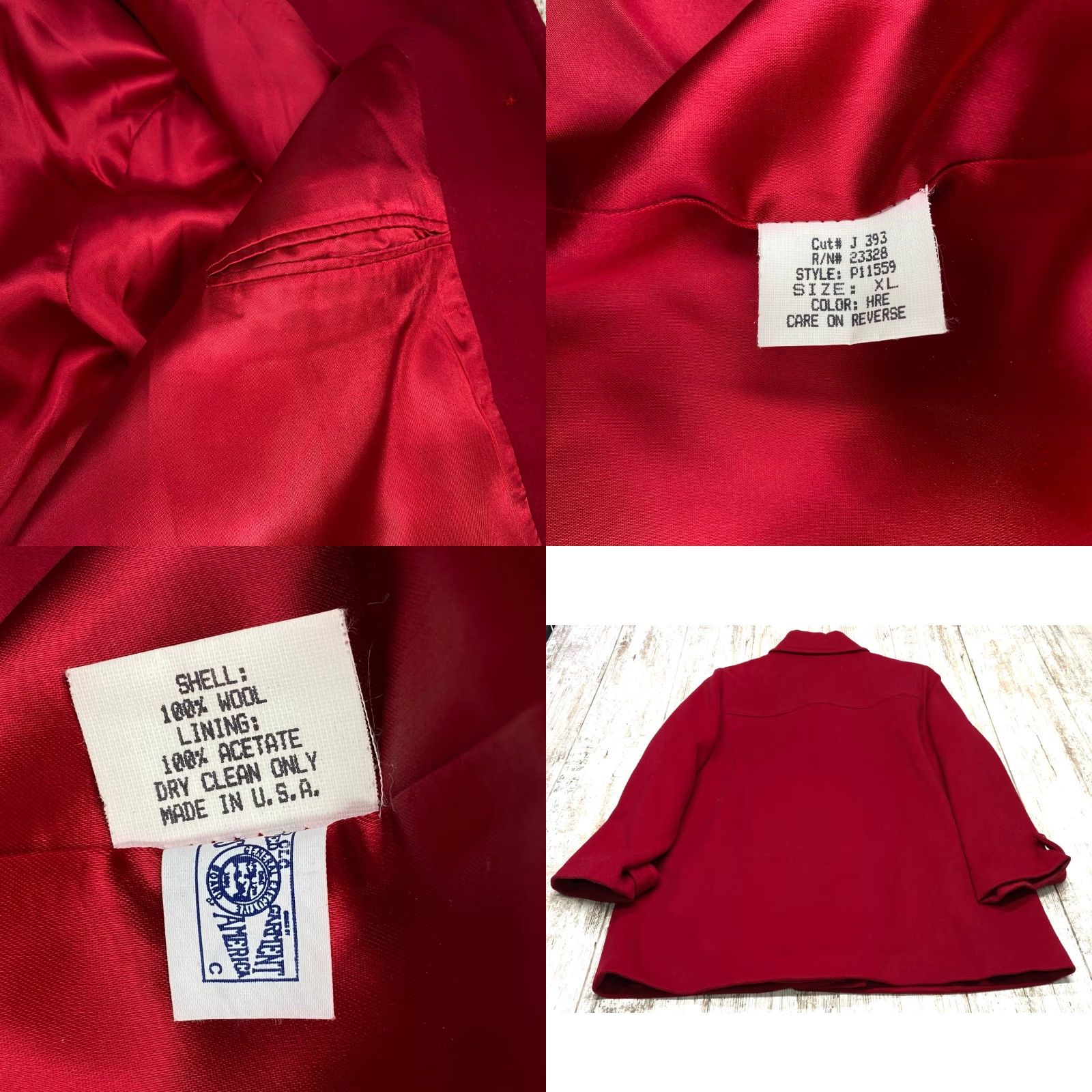Pendleton VINTAGE Pendleton Coat Womens XL Red 100% Wool Button Front Lined Made in USA Size XL / US 12-14 / IT 48-50 - 8 Thumbnail