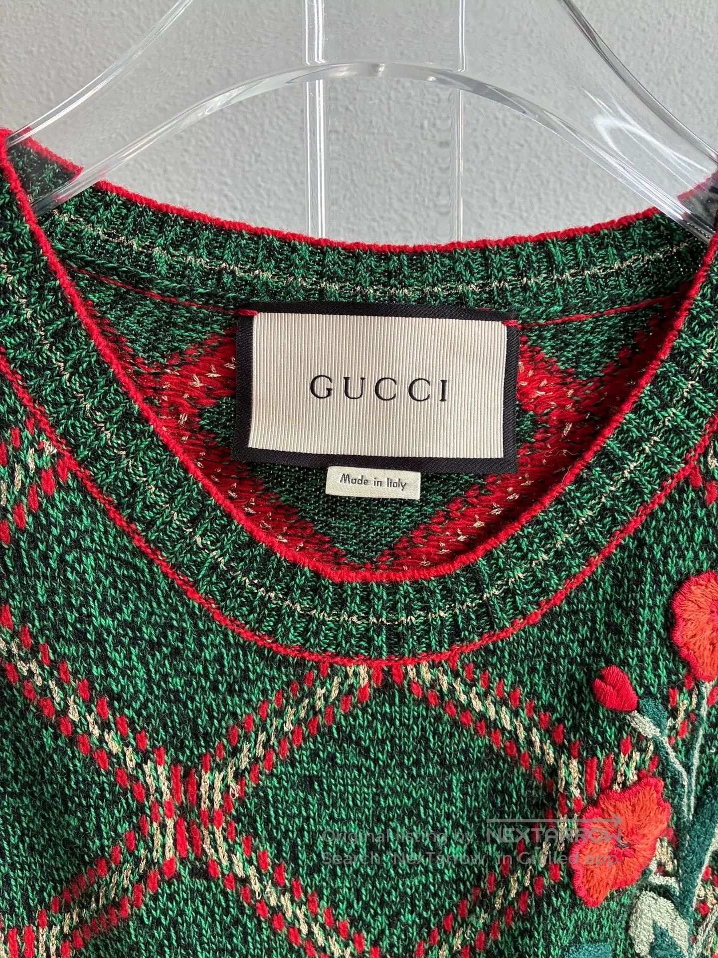 Gucci Gucci Green Diamond Pattern Embroidered Vest. Size XXS / US 00 / IT 34 - 3 Thumbnail