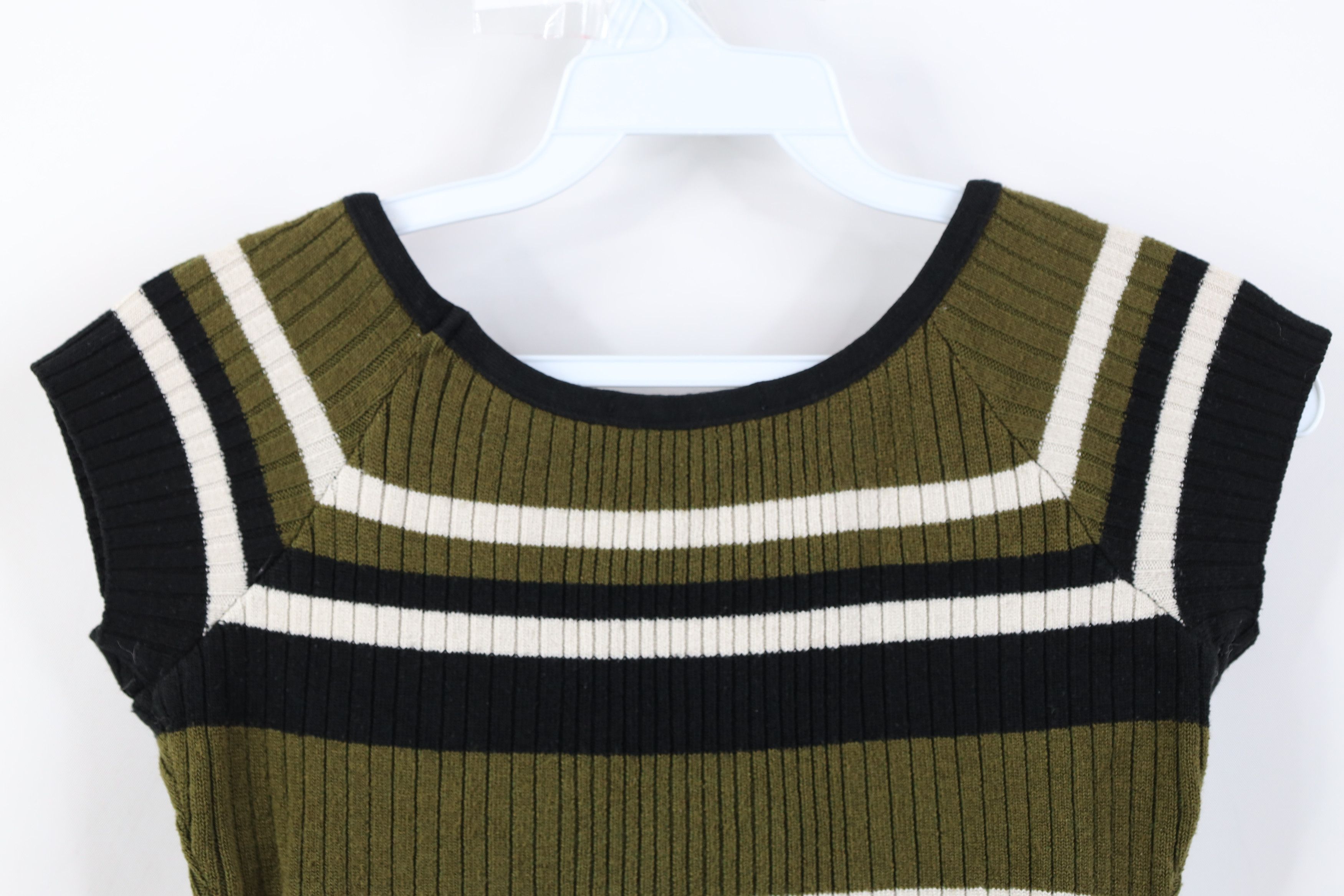 Vintage Vintage 90s Y2K Babydoll Ribbed Knit Cropped Shirt Top USA Size M / US 6-8 / IT 42-44 - 10 Thumbnail