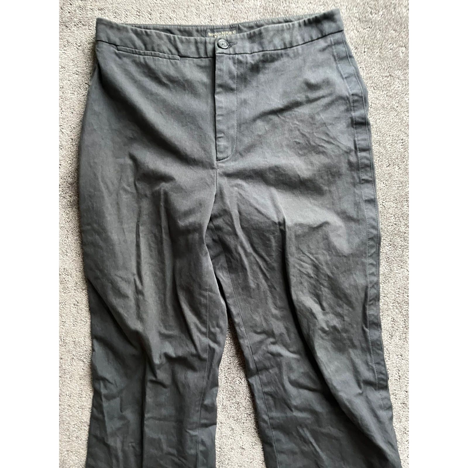 Banana Republic Banana Republic Store Women Gray Dress Pants 8R Stretch Solid Size 30" / US 8 / IT 44 - 2 Thumbnail