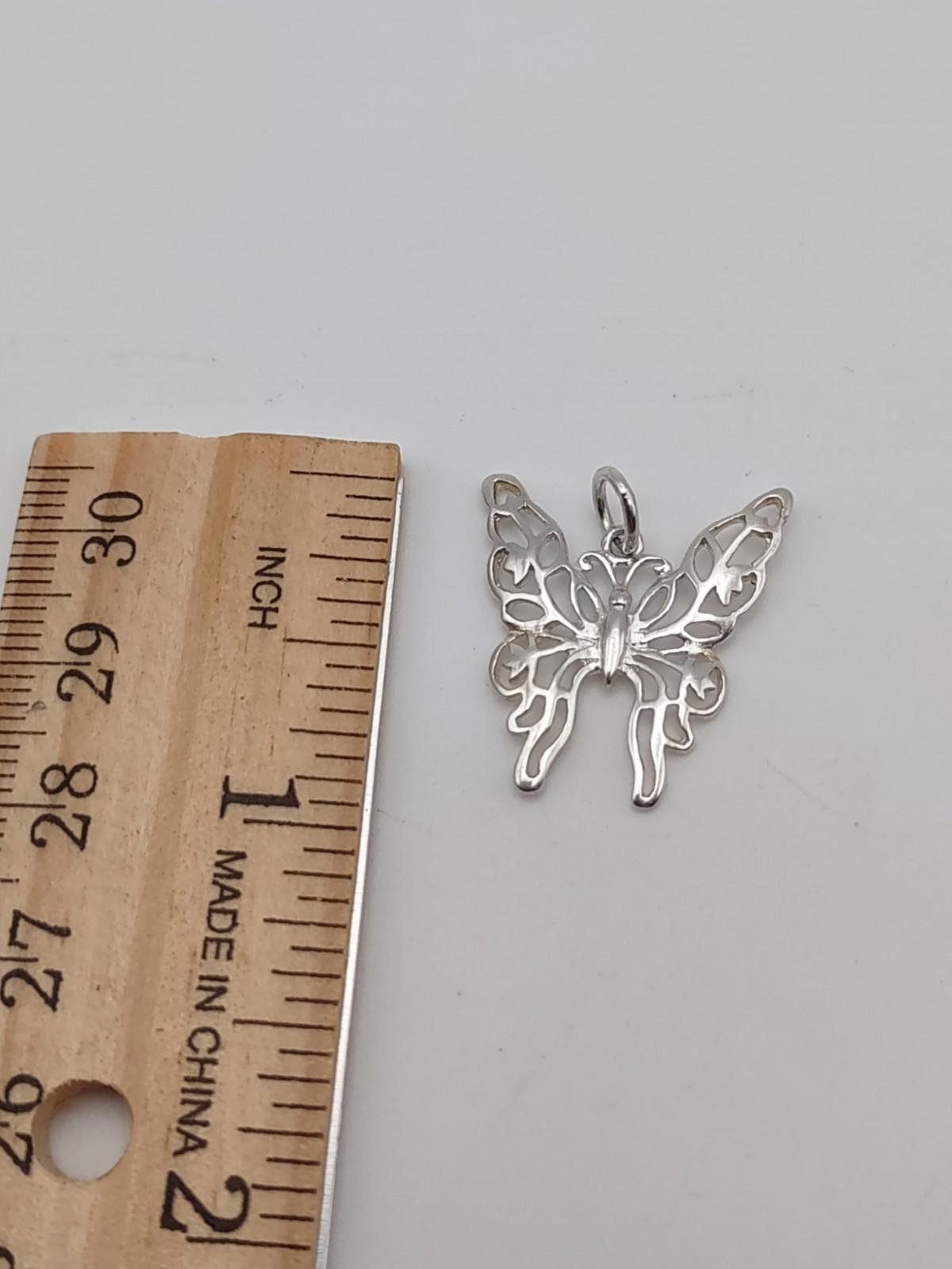 The Unbranded Brand 925 Sterling Silver Openwork Butterfly Pendant Charm Size ONE SIZE - 3 Thumbnail