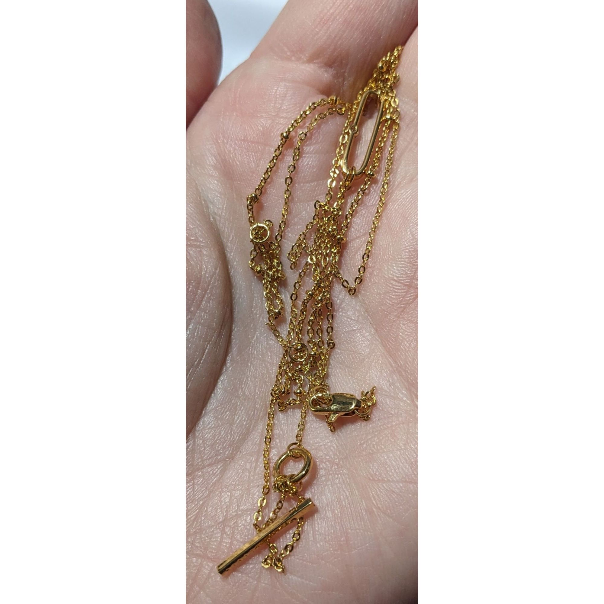Other Minimalist Crystal Gold Tone Abstract Dainty Multilayer Neck Size ONE SIZE - 8 Thumbnail
