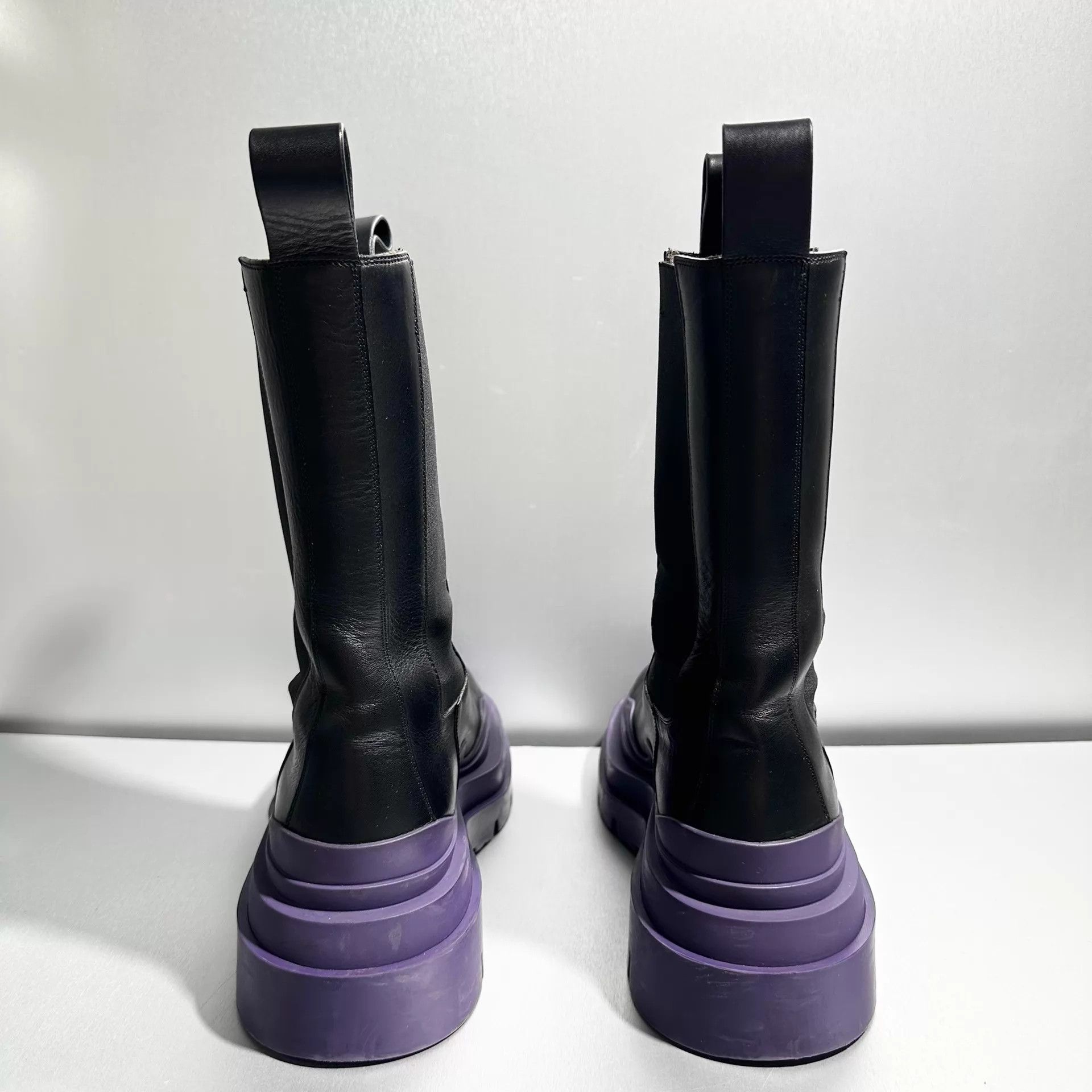 Bottega Veneta Bv purple thick-heel mid-calf boots 38 99 new X6086 Size US 7.5 / IT 37.5 - 3 Thumbnail
