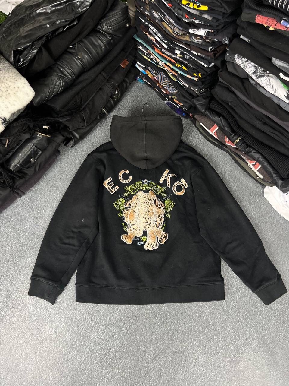 Ecko Unltd. Ecko Unltd Vintage Faded Black Zip Up Hoodie Size US M / EU 48-50 / 2 - 1 Thumbnail