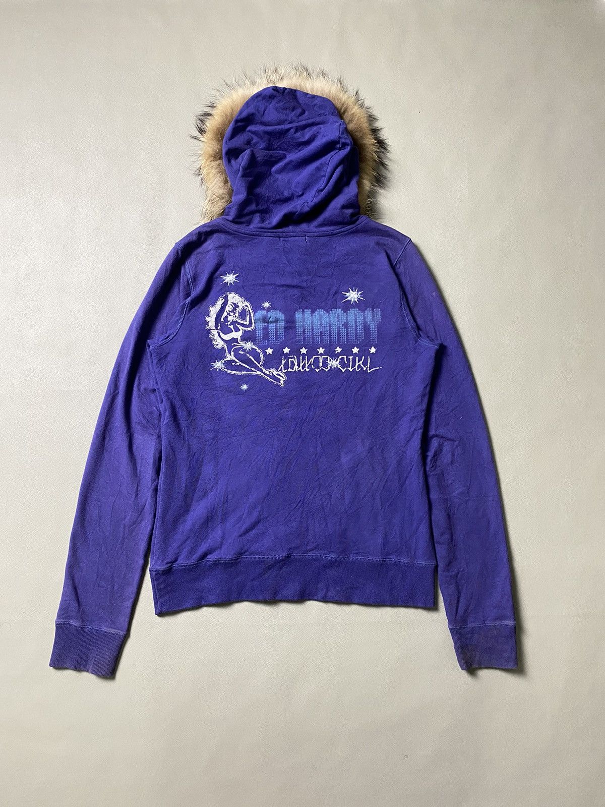 If Six Was Nine × Japanese Brand × Le Grande Bleu (L.G.B.) Ed Hardy Faux Fur Hoodie Style Ifsix Lgb Size US L / EU 52-54 / 3 - 3 Thumbnail