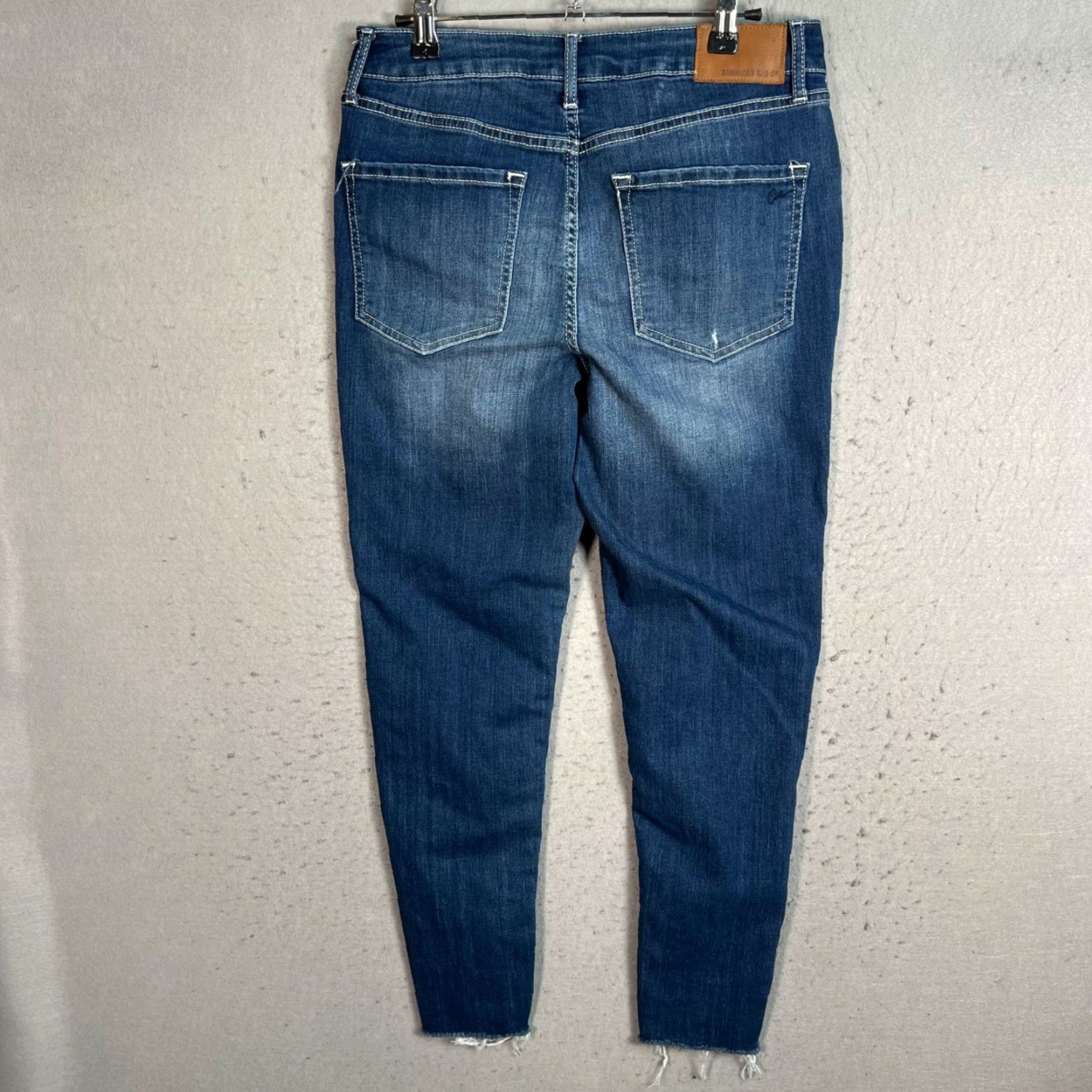 Vintage VINTAGE American Rag Cie Womens Jeans Skinny Distressed Blue High-Rise Button Fly 7 Mens? Size 28" / US 6 / IT 42 - 2 Thumbnail