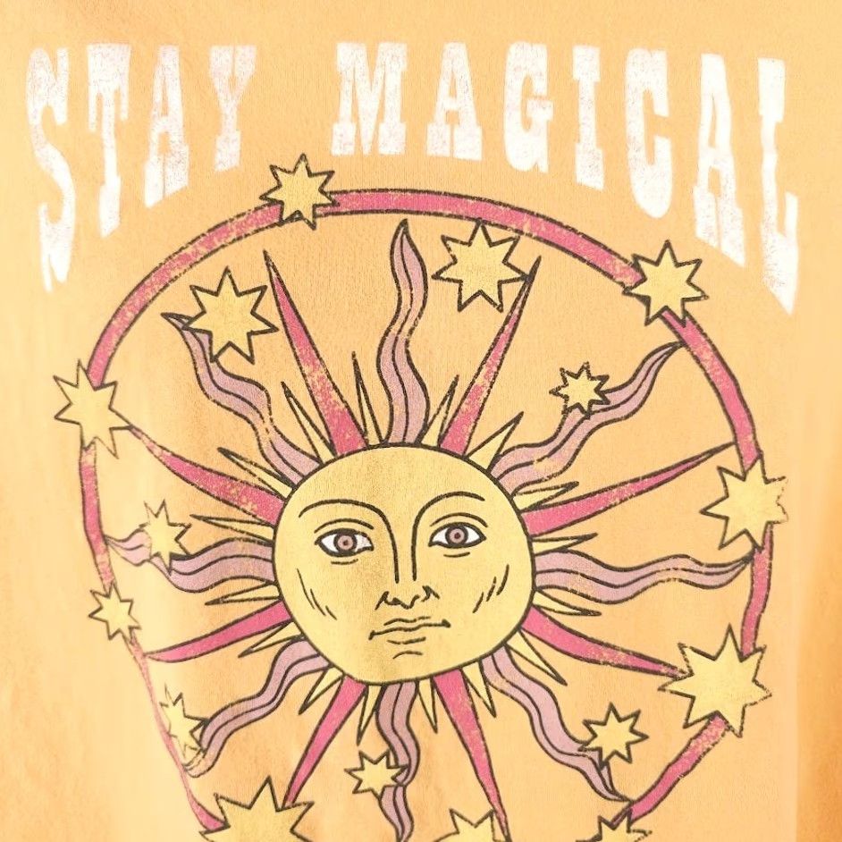 Vintage Mighty Fine Sun Celestial T Shirt Mens Large Orange Stars Shirt Men Size US L / EU 52-54 / 3 - 3 Thumbnail