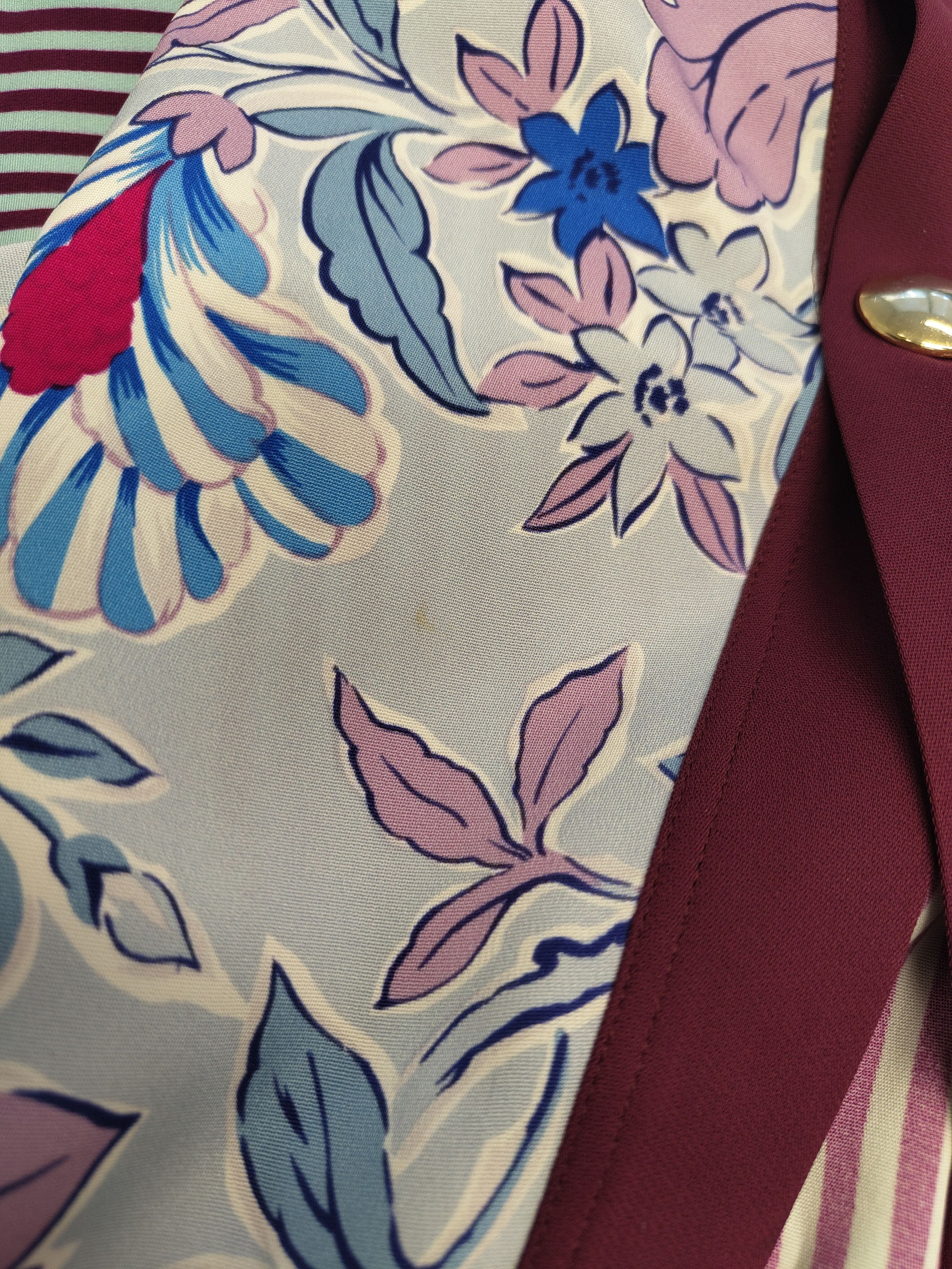 Etro Cardigan With Floral Print Front And Striped Sleeves Size M / US 6-8 / IT 42-44 - 7 Thumbnail