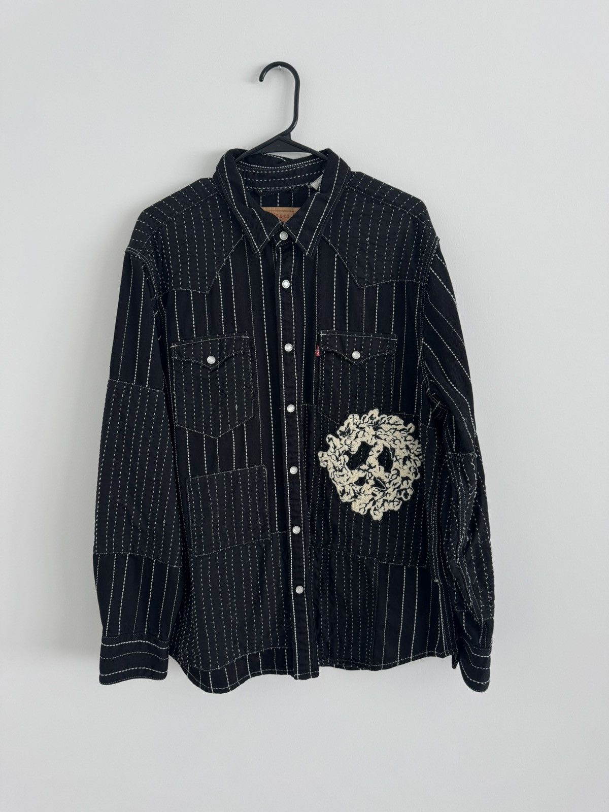 DENIM TEARS Denim Tears Peace Patchwork Western Shirt - XL | Grailed