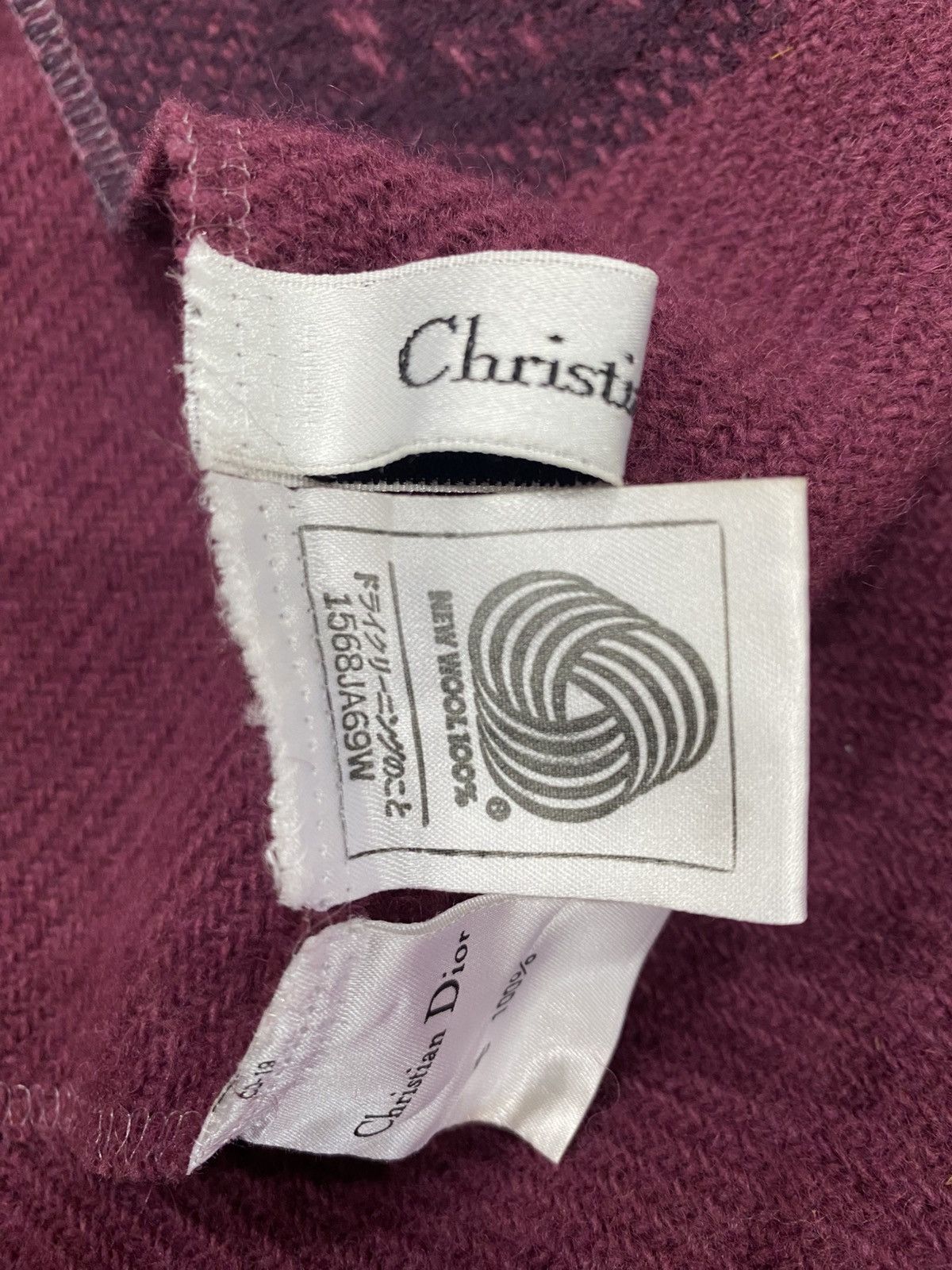 Christian Dior Monsieur Rare🔥CHRISTIAN DIOR Wool Shawl Body Size ONE SIZE - 16 Thumbnail