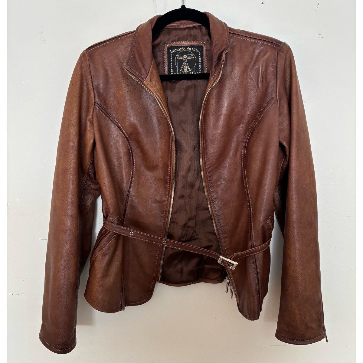 Other Leonardo Da Vinci Brown Leather Jacket Size M / US 6-8 / IT 42-44 - 4 Thumbnail