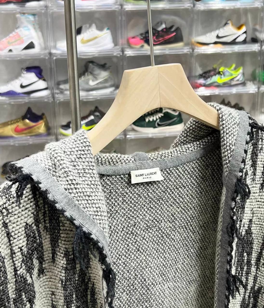 Saint Laurent Paris Saint Laurent linen and wool hooded cardigan Size US XL / EU 56 / 4 - 6 Thumbnail