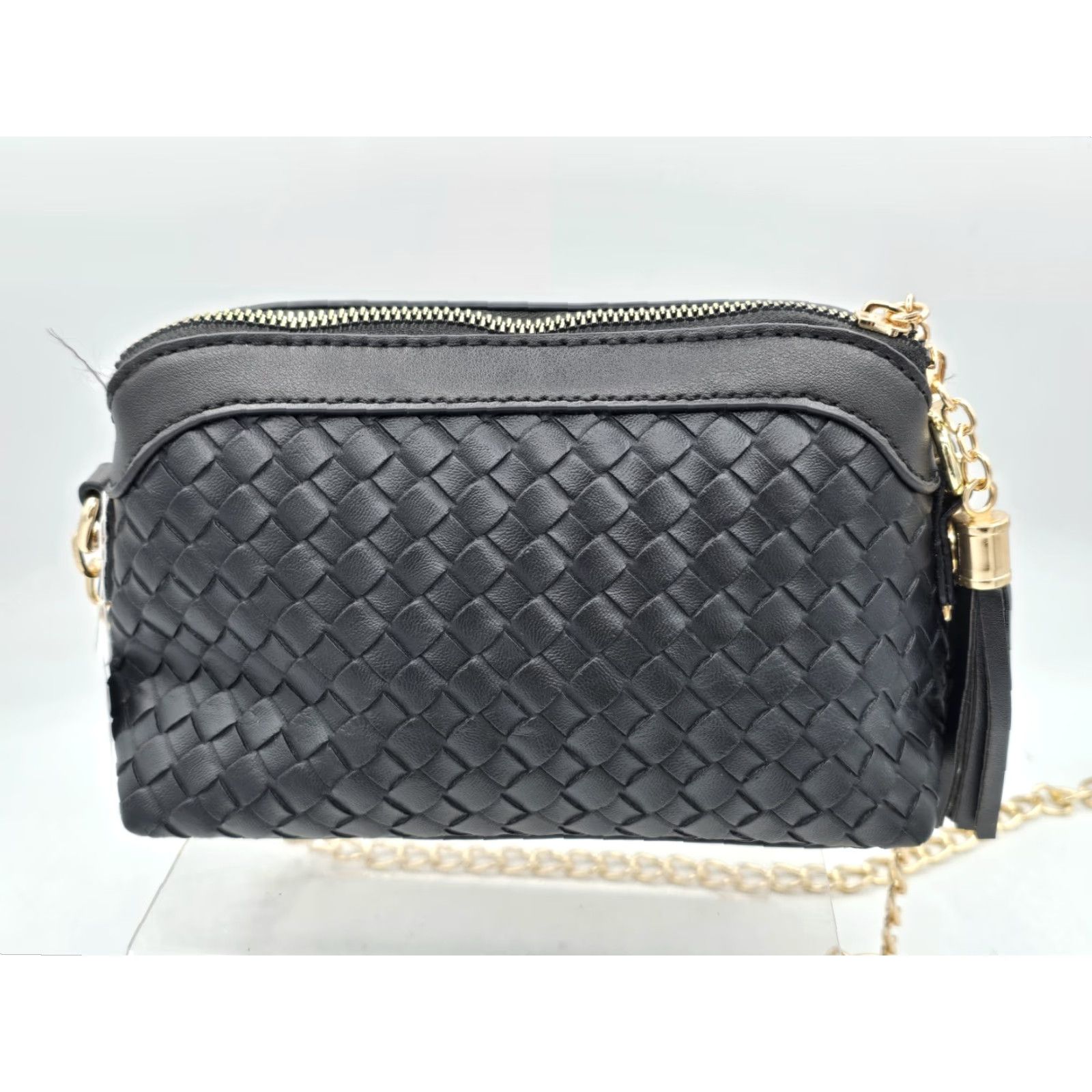 Vintage NEW Women Crossbody Bag - Small - Black With Gold Hardware & Zip Closure Size ONE SIZE - 3 Thumbnail